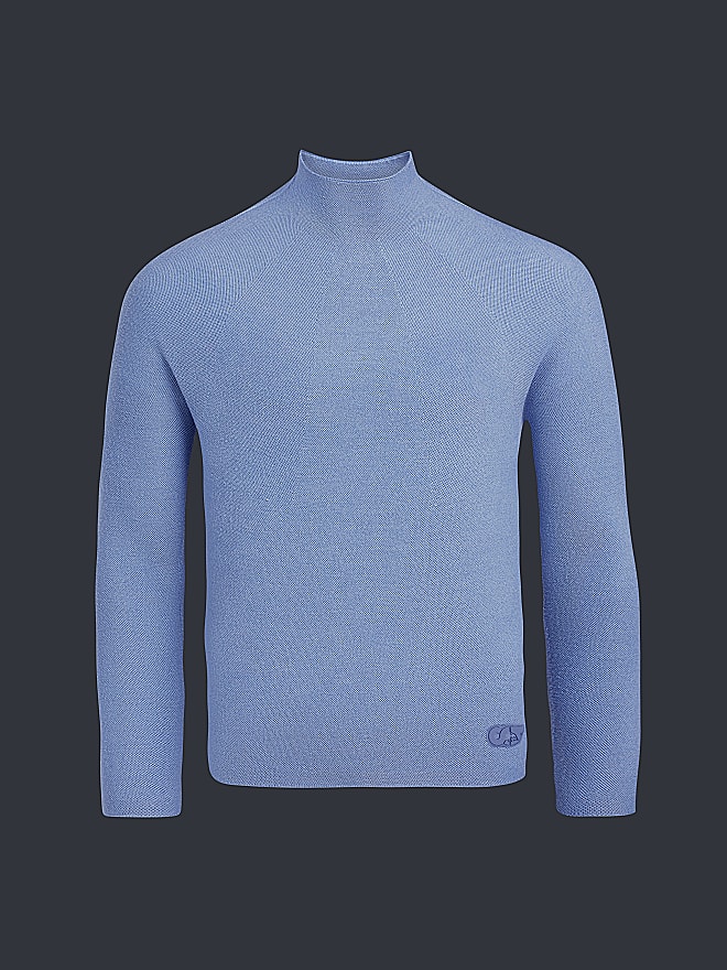 Herren Bekleidung Pullover und Strickware Rollkragenpullover ALPHATAURI Synthetik Nahtloser 3D-Strickpullover mit Stehkragen in Blau für Herren 