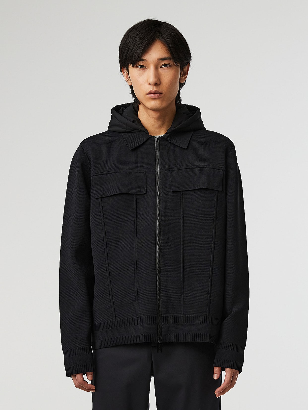 Two way zipper cheap jacket mens
