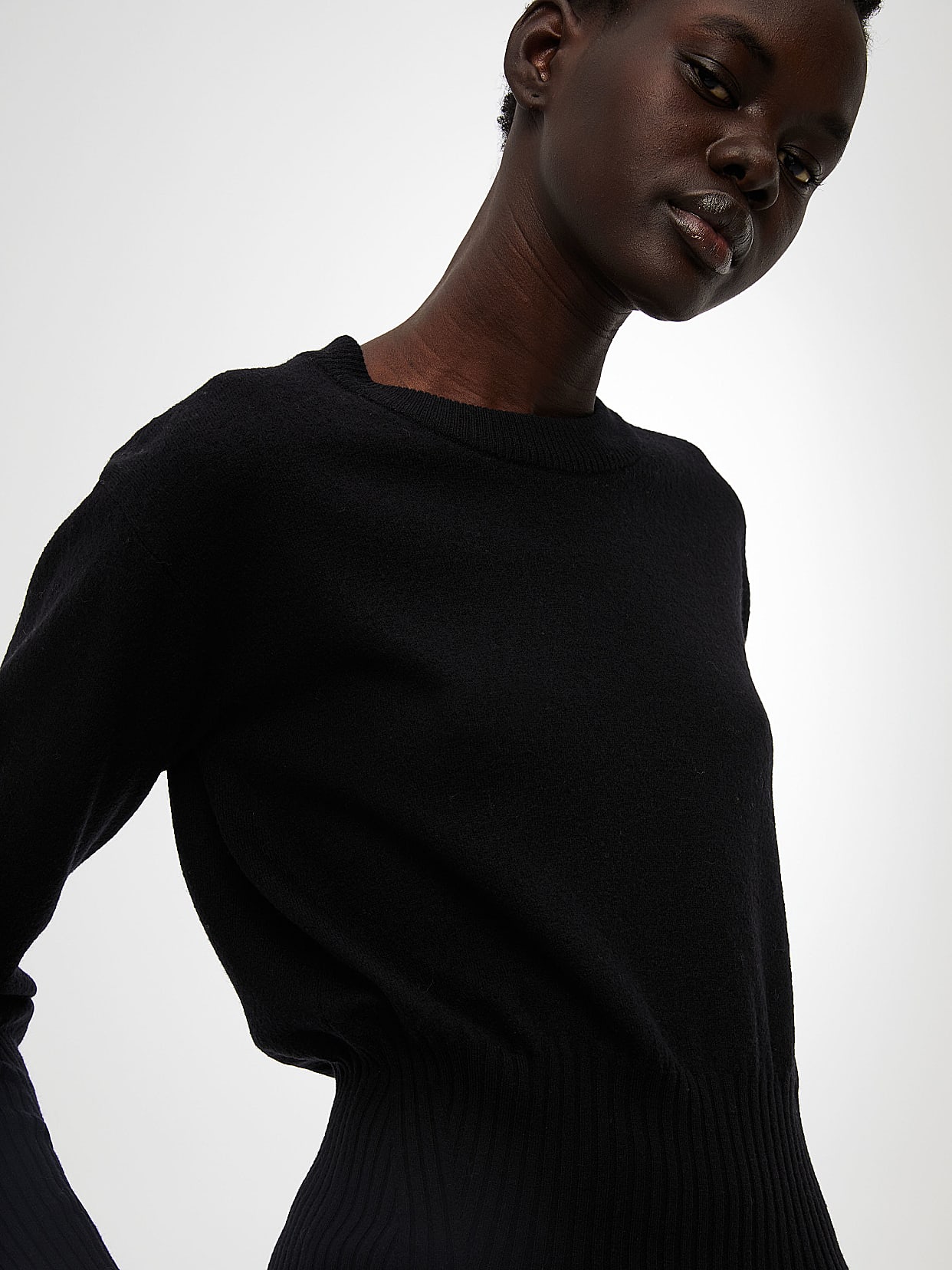 Black merino wool sweater womens sales