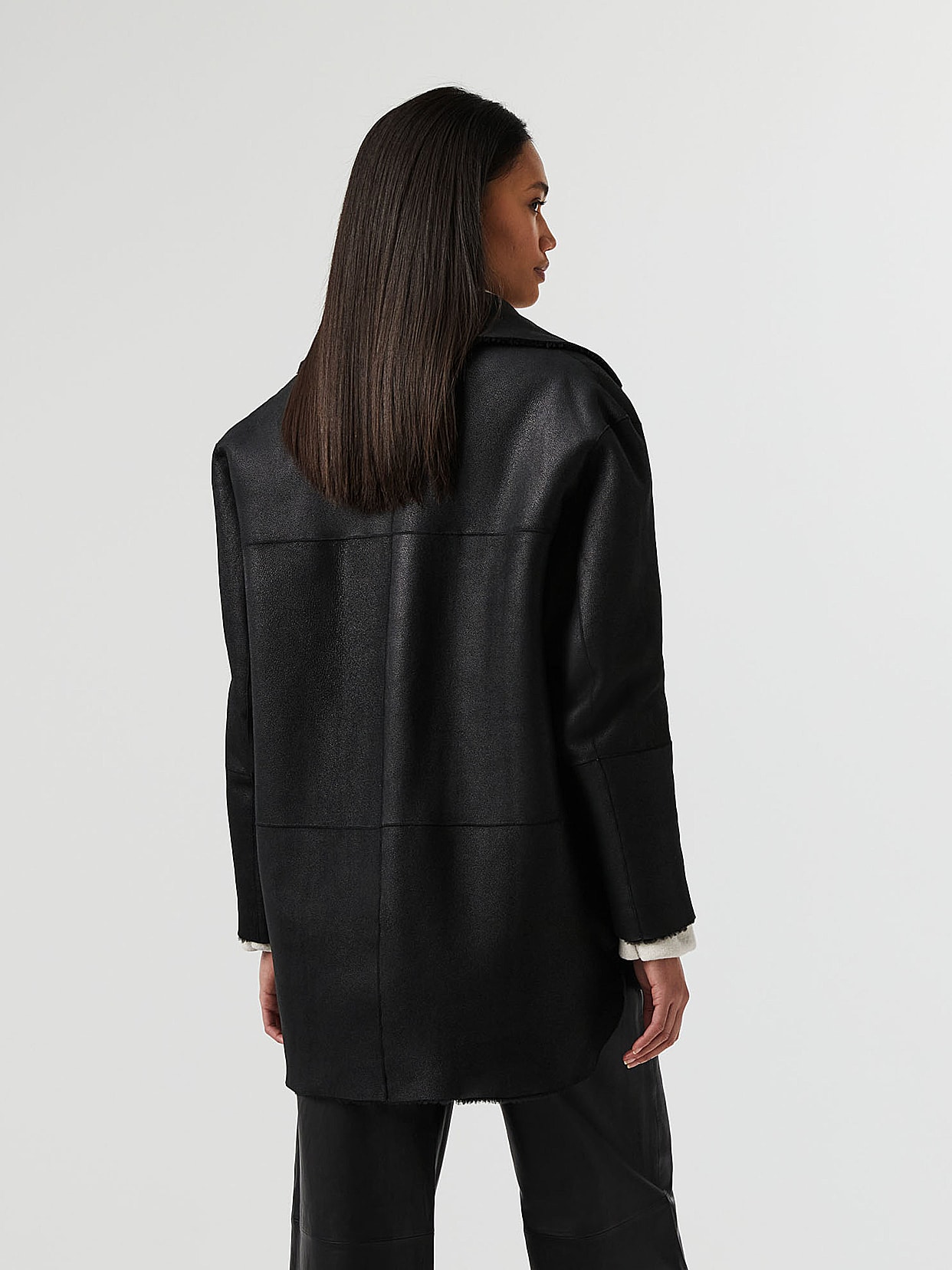 Veste en cuir retourné femme deals
