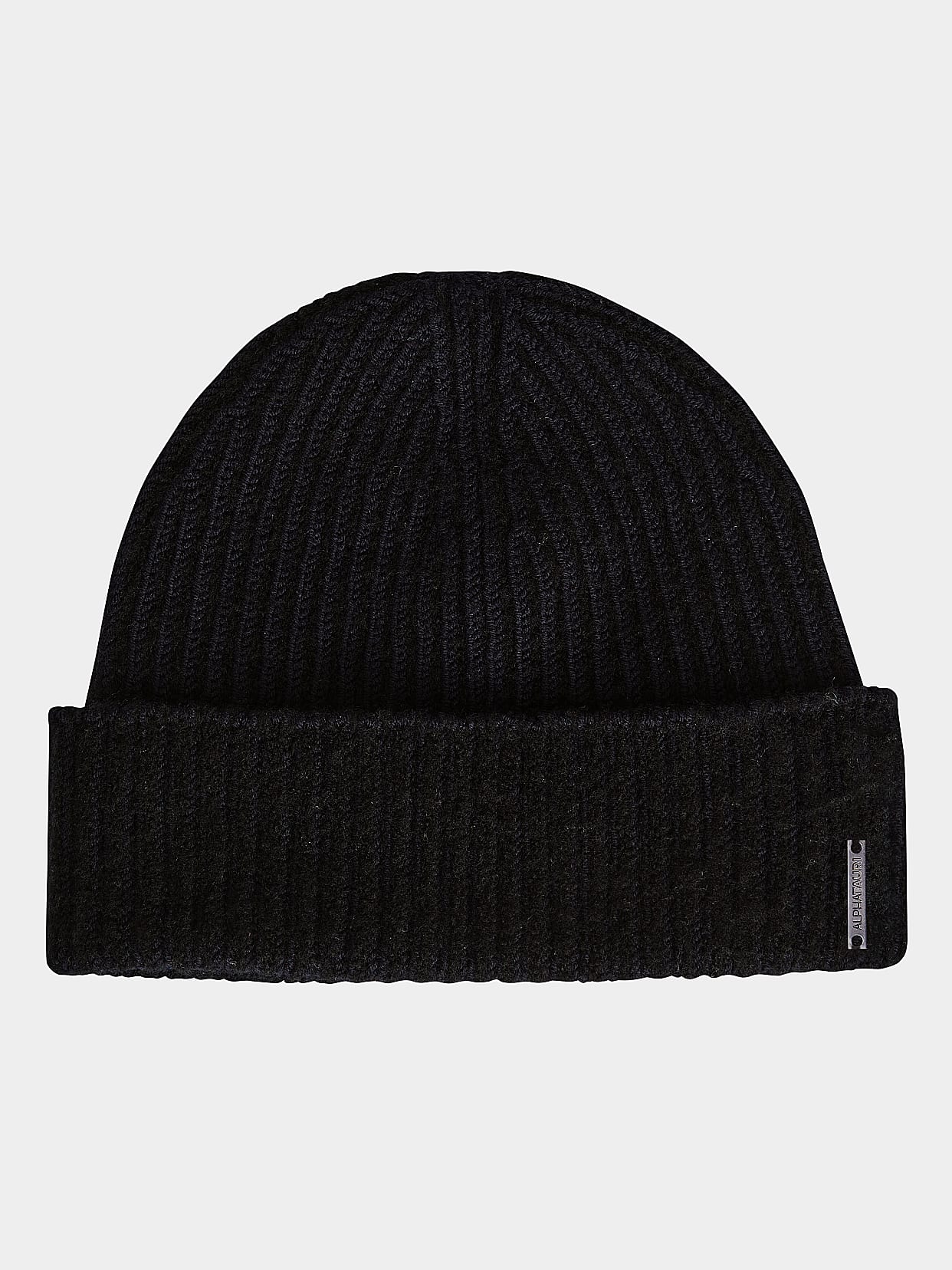 Chunky Knit Merino Wool Beanie ADSI V1.Y7.02 Black Navy