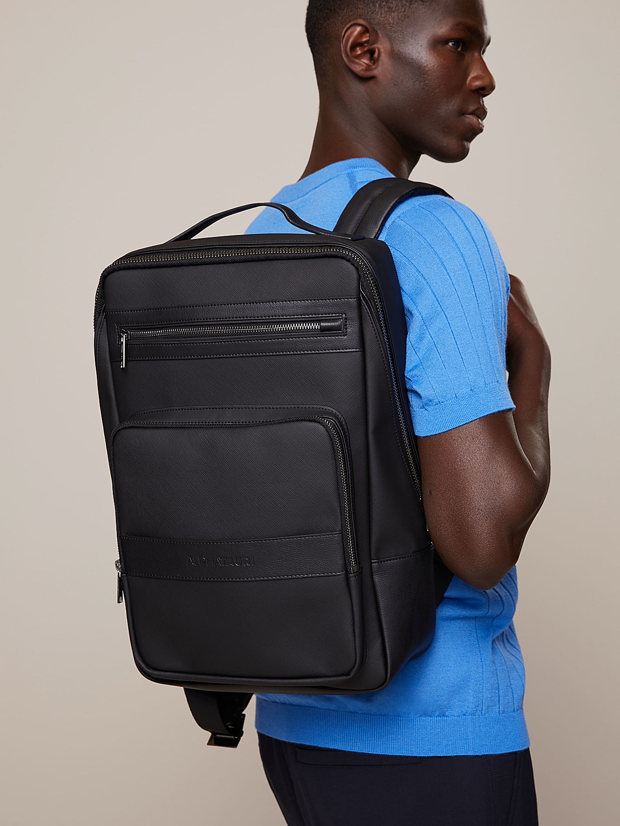 Vegan Bags | Online Shopping | Ame Black Vegan Backpack Zipper Pockets -  BagAme_Black