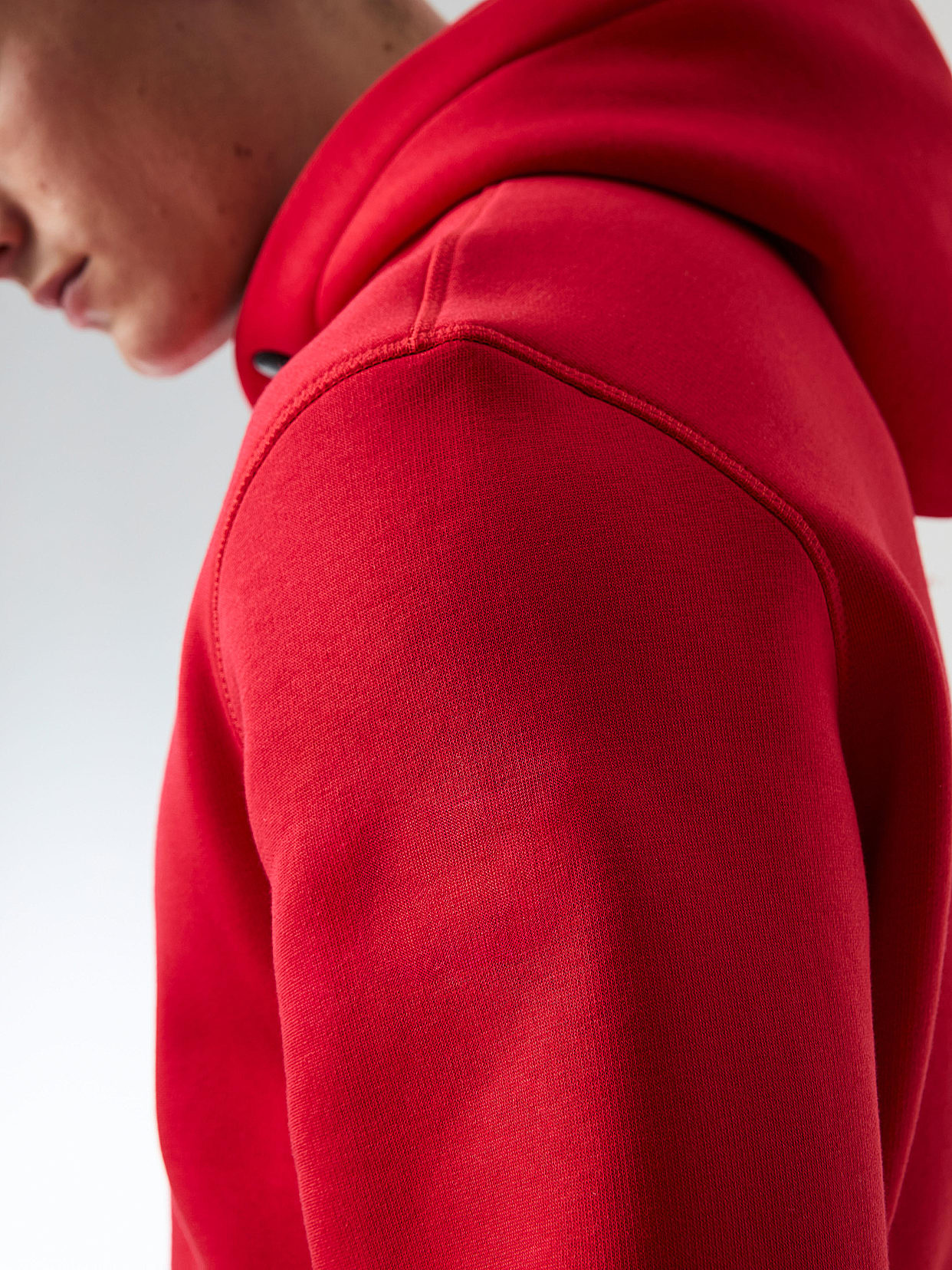 Red fur hoodie cheap
