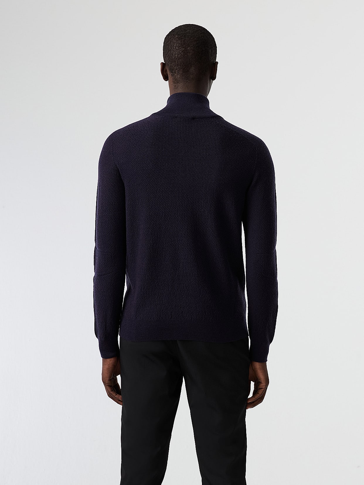 Maglione in maglia 3D con mezza cerniera senza cuciture FURAP V3.Y8.02 Blu Marino AlphaTauri