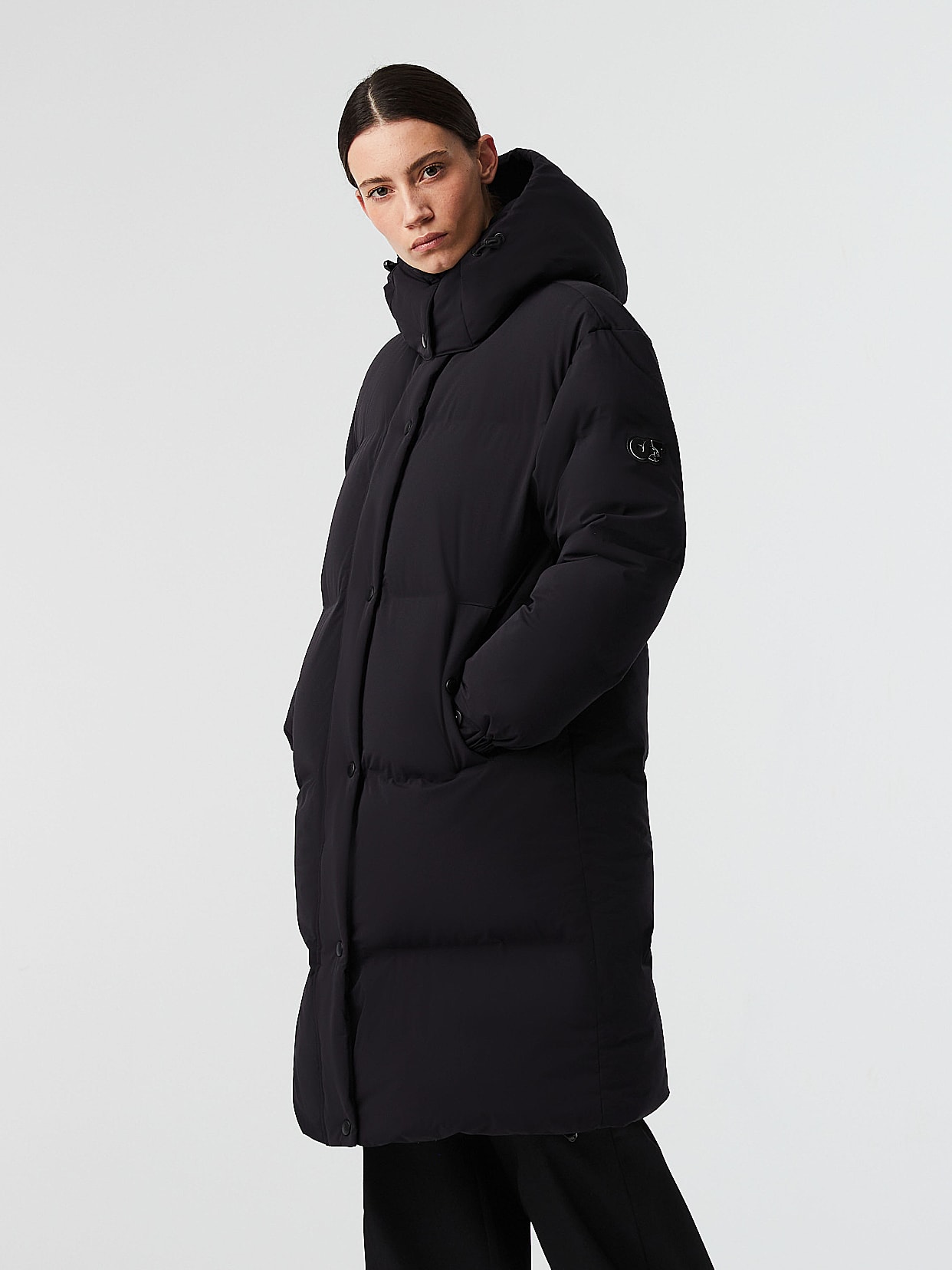 Abrigo plumon negro outlet