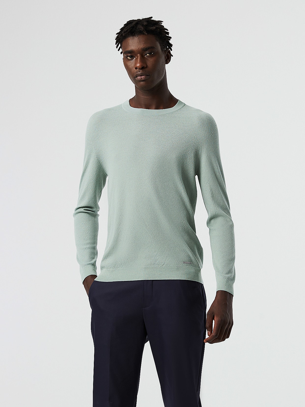 Sweat shirt en maille 3D de cachemire et Coolmax sans couture FACAS V2.Y8.01 Menthe poudree AlphaTauri