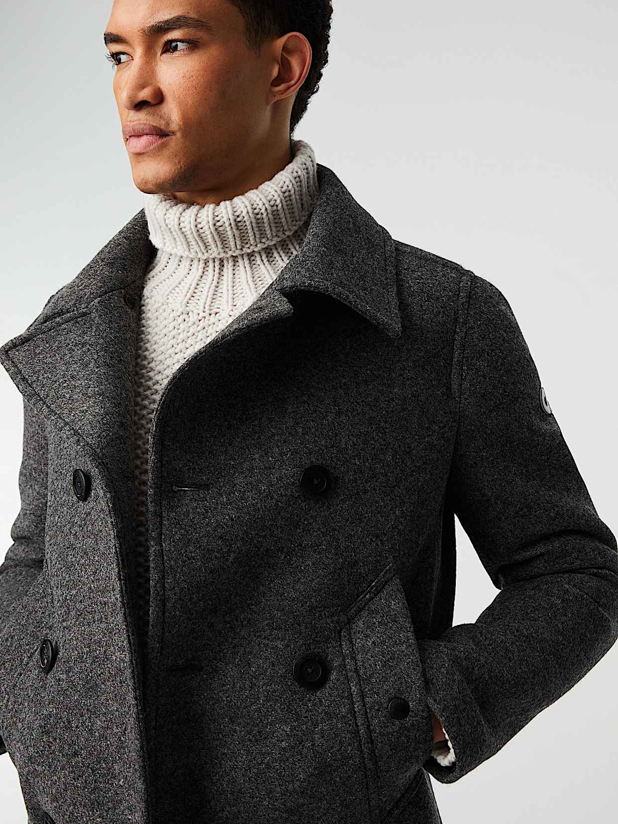 Bonded Wool Caban Jacket | ORATA V3.Y8.02 | Dark Grey | AlphaTauri