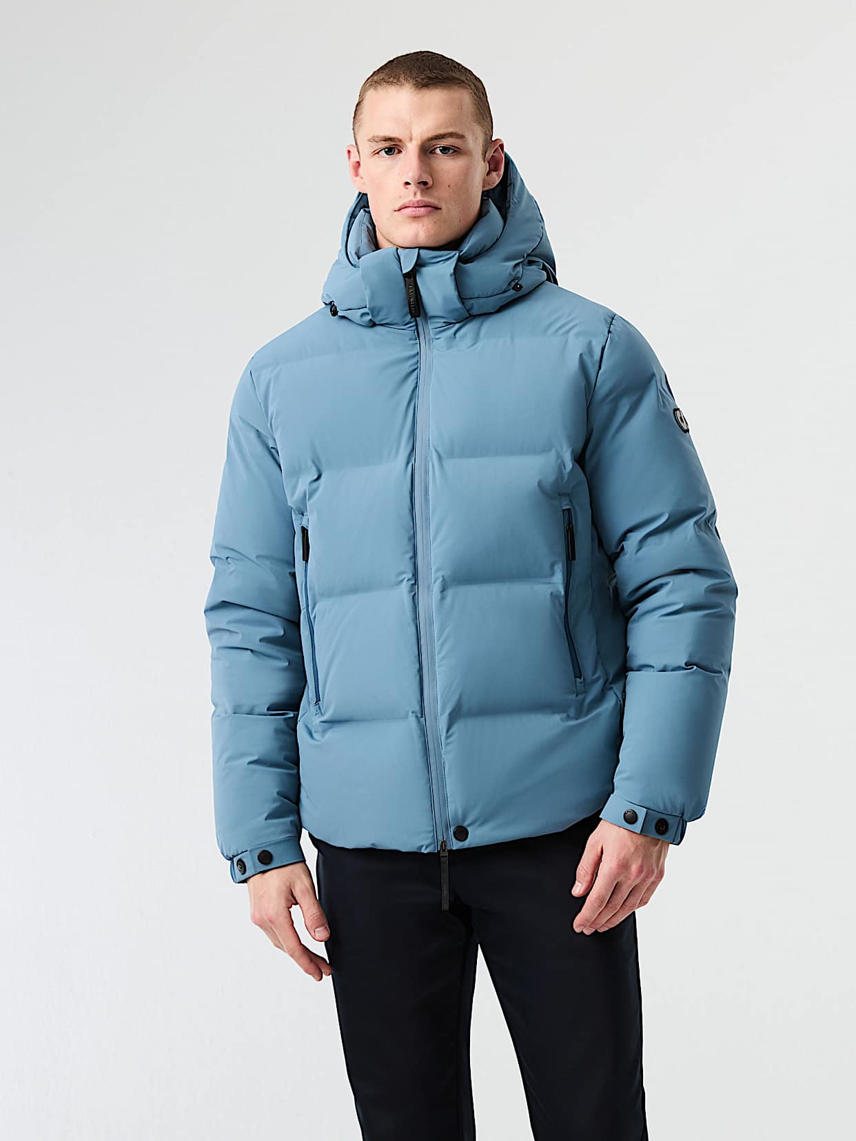 Padded Down Puffer Jacket | ODORU V3.Y8.02 | Blue / Grey