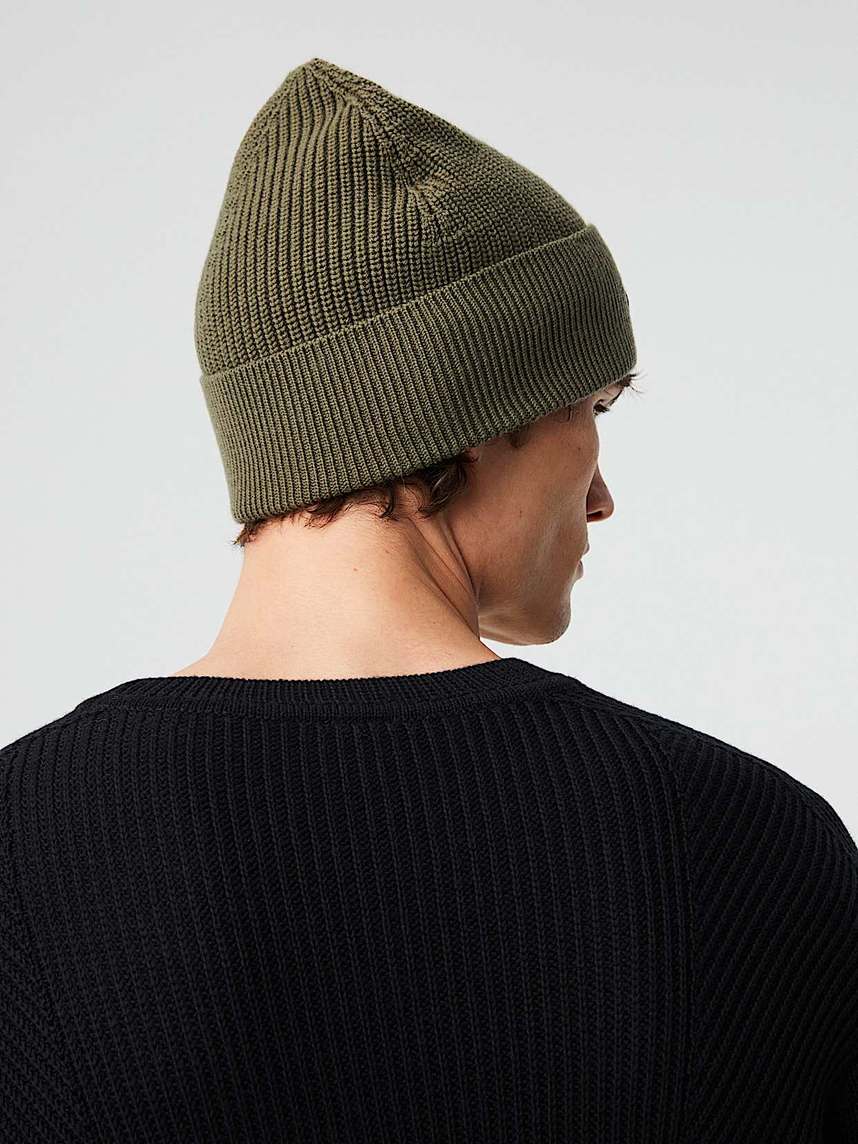 Men's Winter Wool Blend Visor Brim Beanie with Bill Knit