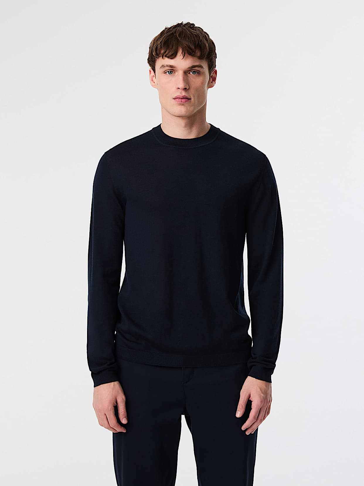 POLERA JERSEY CUELLO REDONDO MANGA LARGA Color AZULINO Talla XS Para HOMBRE
