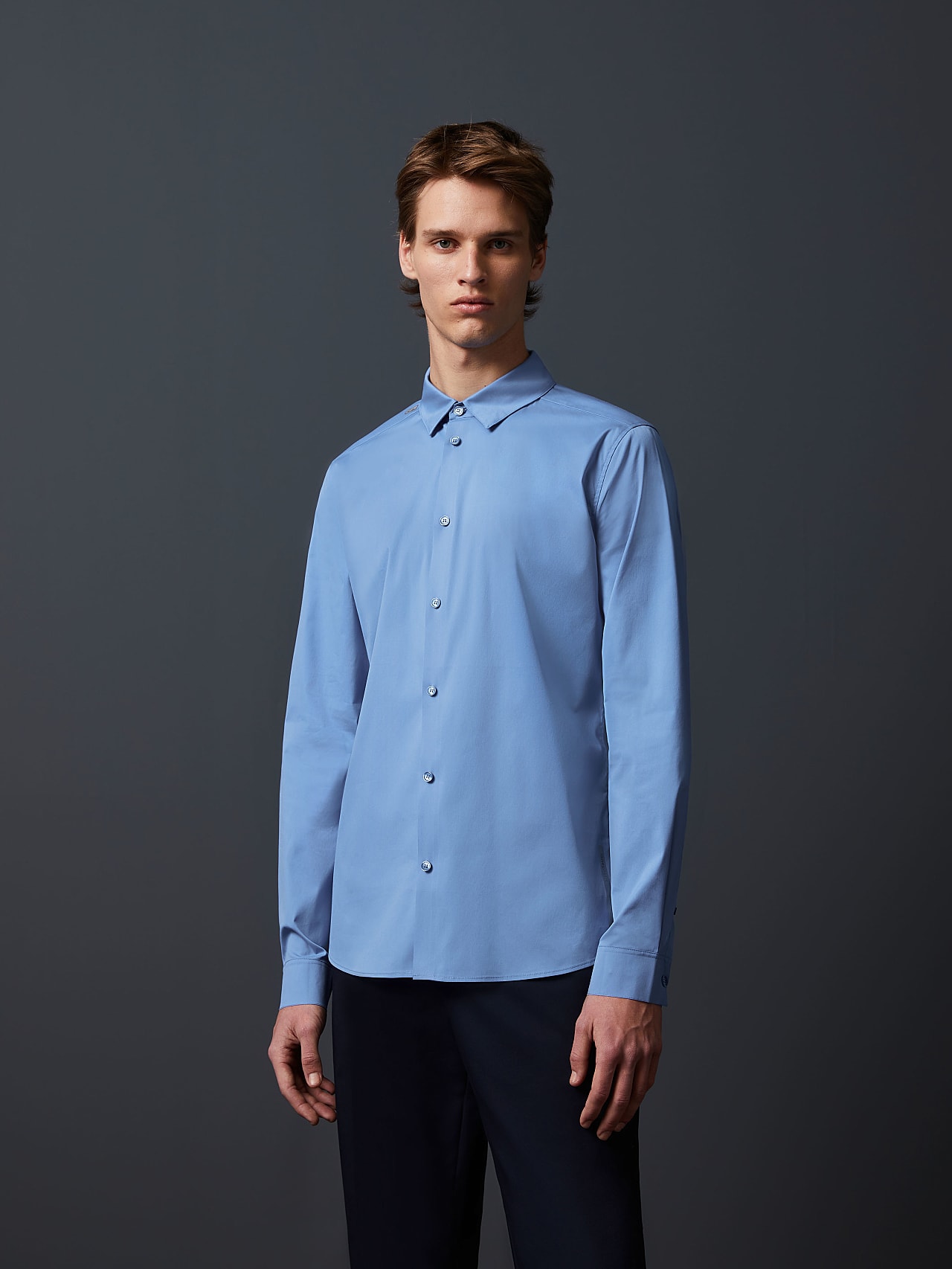 AlphaTauri | WAARG V4.Y6.02 | Easy Care Shirt in Medium Blue for Men AlphaTauri | WAARG V4.Y6.02 | Easy Care Shirt in Medium Blue for Men