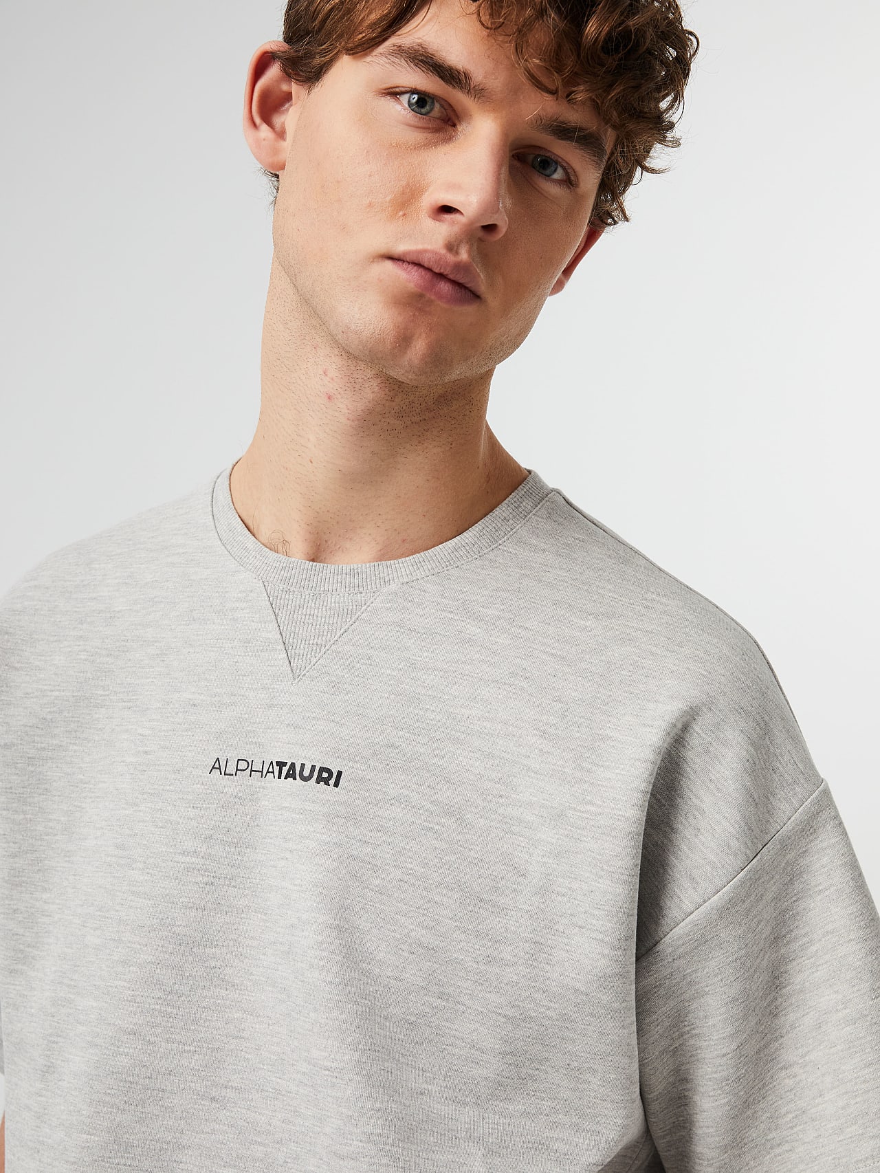 AlphaTauri | JAHEV V3.Y7.02 | Sweat-T-Shirt in Grau / Melange für Herren AlphaTauri | JAHEV V3.Y7.02 | Sweat-T-Shirt in Grau / Melange für Herren