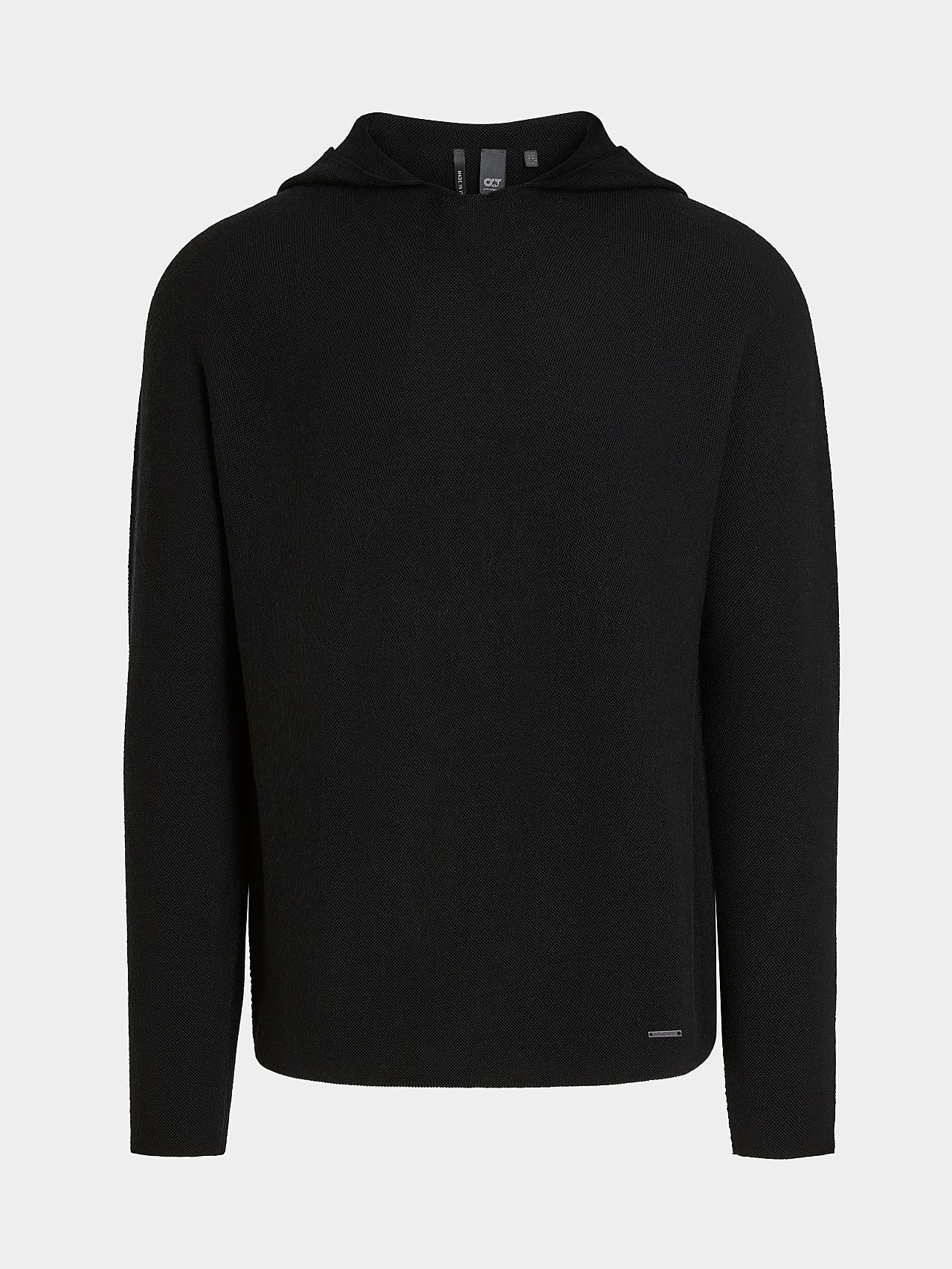 AlphaTauri | FINATO V1.Y7.02 | Seamless 3D Knit Hoodie in Black for Men AlphaTauri | FINATO V1.Y7.02 | Seamless 3D Knit Hoodie in Black for Men