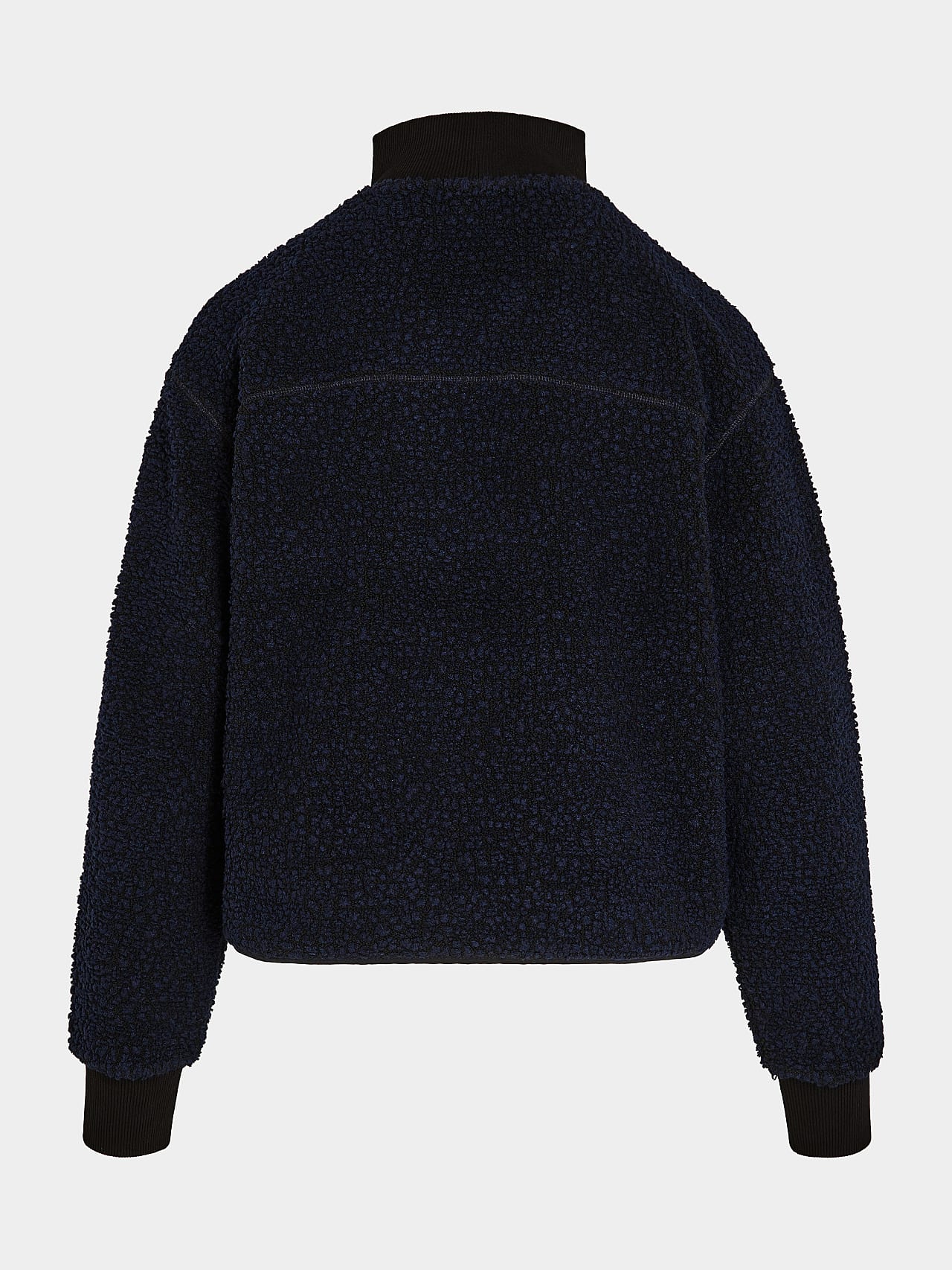 AlphaTauri | SANYAK V1.Y7.02 | Sweat-shirt teddy à col roulé in Noir / Bleu Marine for Femme AlphaTauri | SANYAK V1.Y7.02 | Sweat-shirt teddy à col roulé in Noir / Bleu Marine for Femme