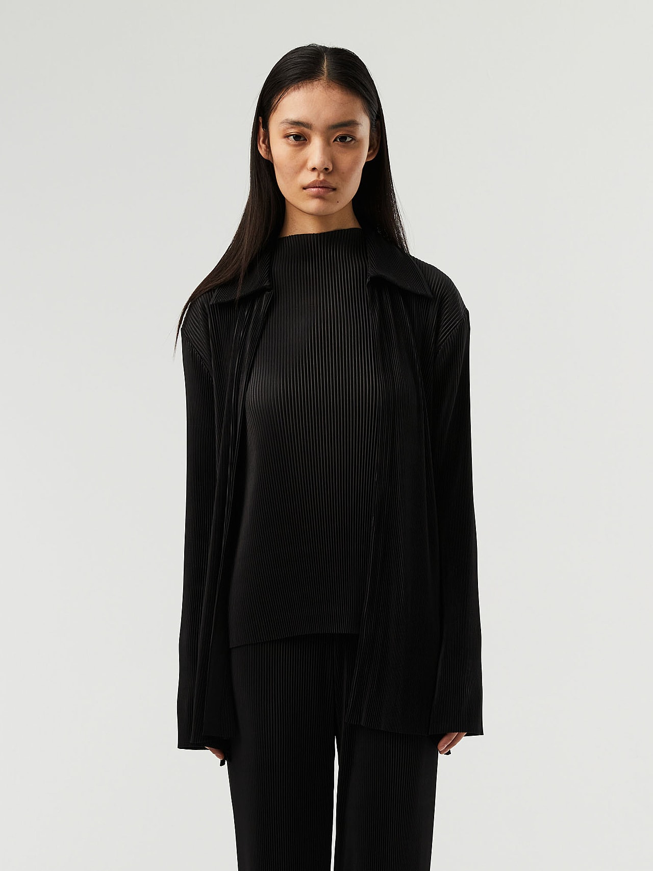 AlphaTauri | JIERA V1.Y7.02 | Blusa a camicia in Plissé in Nero for Donna AlphaTauri | JIERA V1.Y7.02 | Blusa a camicia in Plissé in Nero for Donna