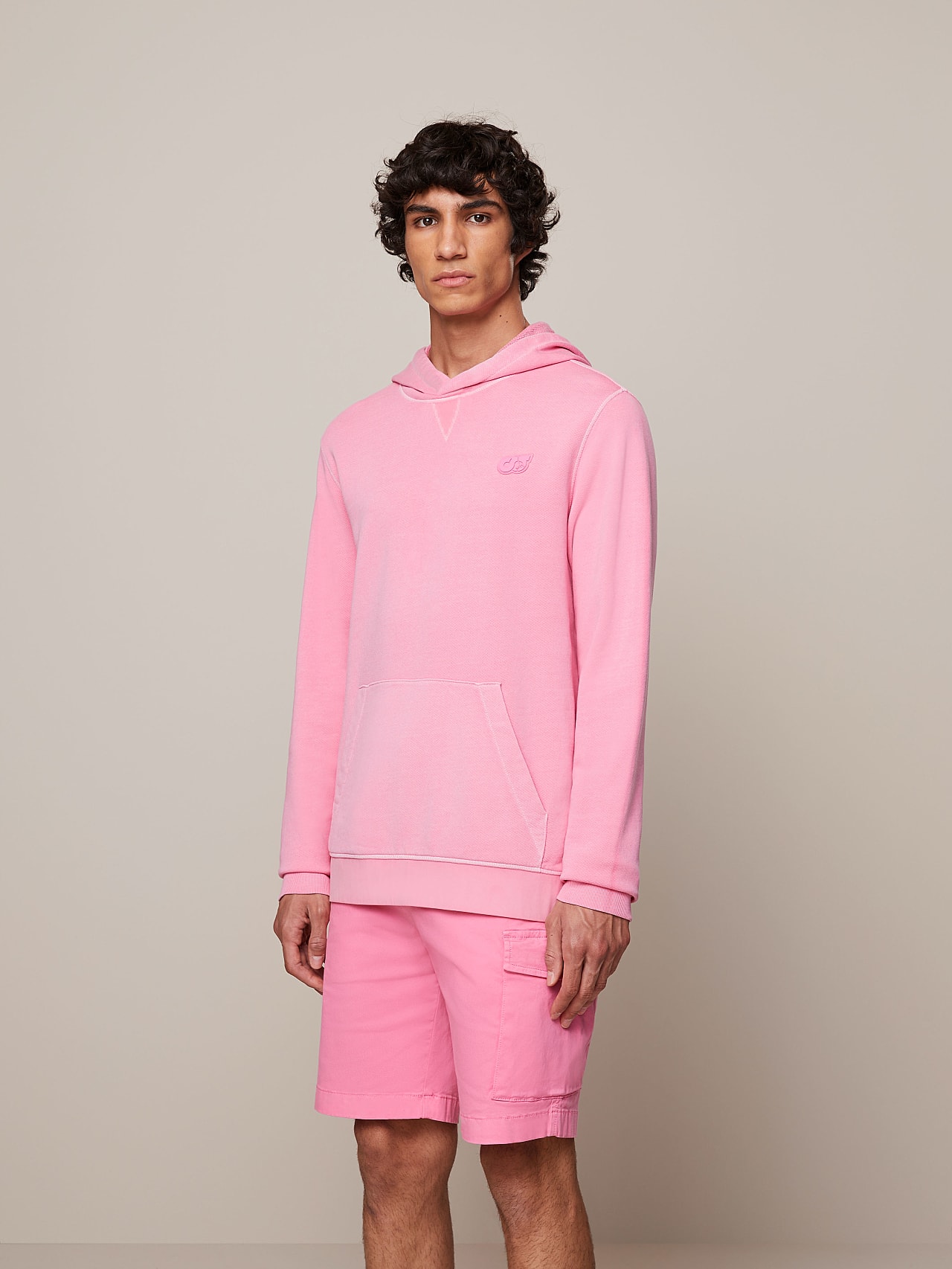 AlphaTauri | SWASH V1.Y7.01 | Garment-Dyed Cotton Hoodie in Flamingo for Men AlphaTauri | SWASH V1.Y7.01 | Garment-Dyed Cotton Hoodie in Flamingo for Men