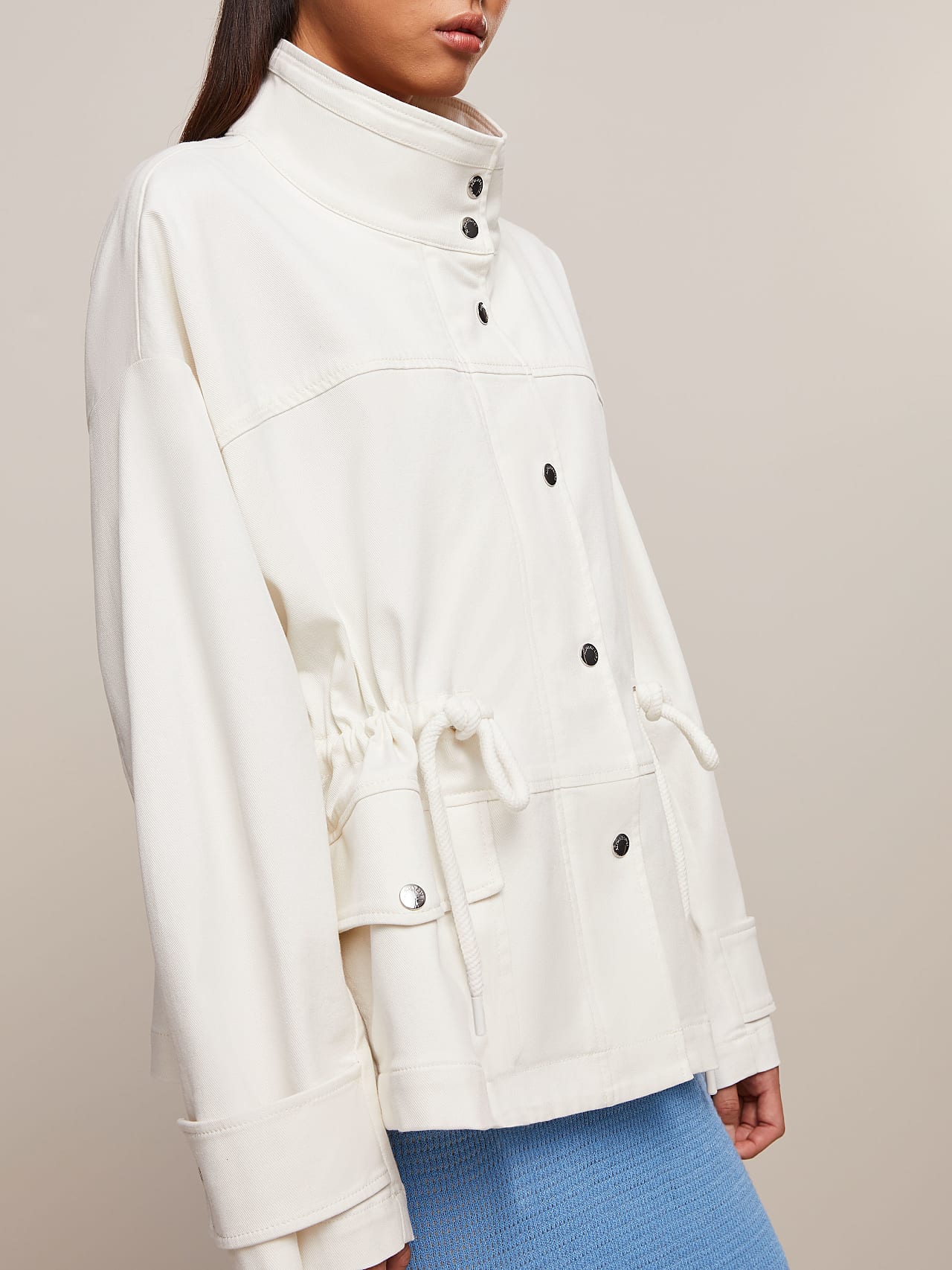 AlphaTauri | OLERAK V1.Y7.01 | Water-Resistant Cotton Jacket in Ivory for Women AlphaTauri | OLERAK V1.Y7.01 | Water-Resistant Cotton Jacket in Ivory for Women