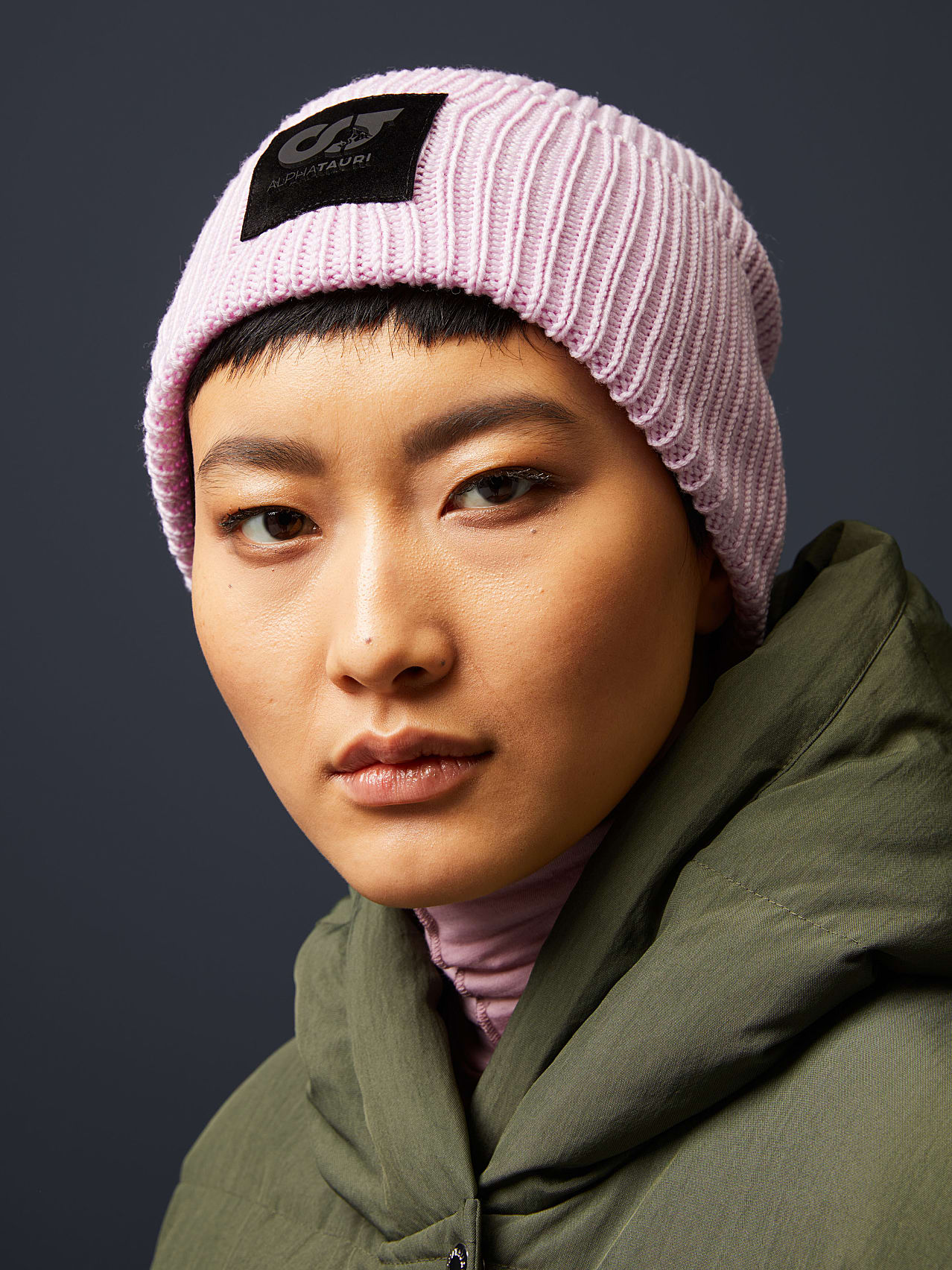 AlphaTauri | AHRAF V1.Y5.02 | Chunky Knit Wool Beanie in Pale Lilac for Unisex AlphaTauri | AHRAF V1.Y5.02 | Chunky Knit Wool Beanie in Pale Lilac for Unisex