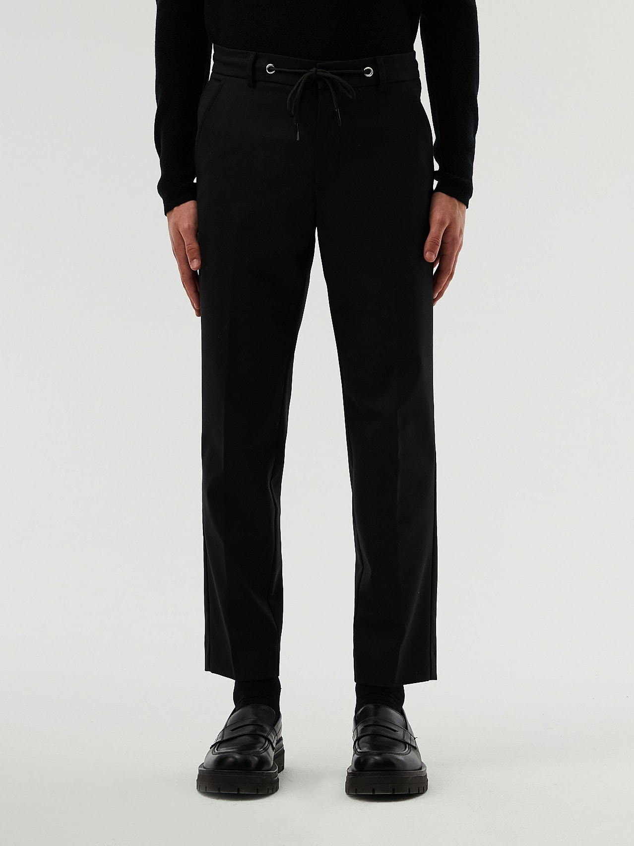 pantalon mario milano de costume homme noir uni avec poches de biais