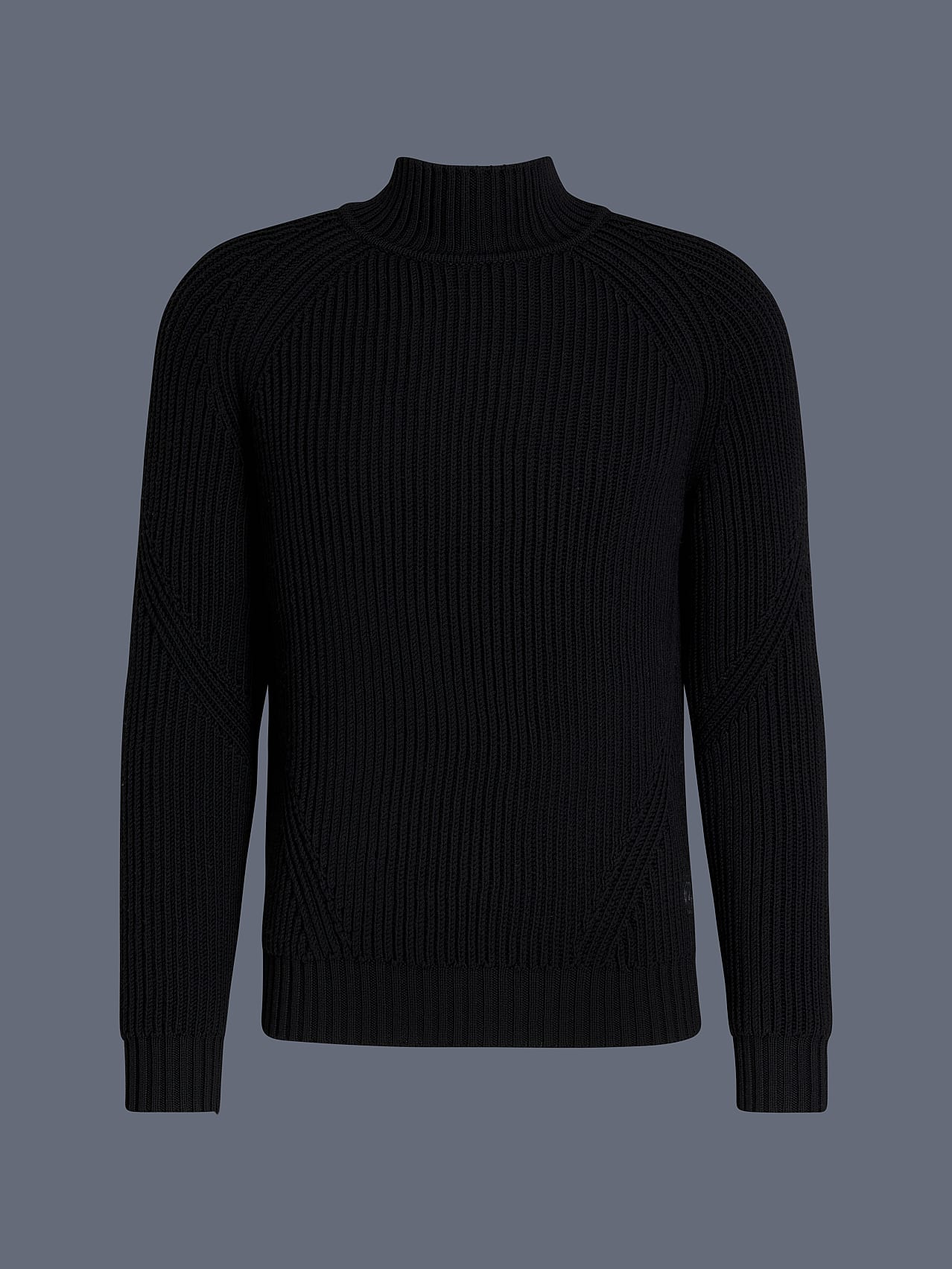 AlphaTauri | FAAMA V1.Y6.02 | Chunky Knit Merino-Wool Turtleneck Sweater in Black for Men AlphaTauri | FAAMA V1.Y6.02 | Chunky Knit Merino-Wool Turtleneck Sweater in Black for Men