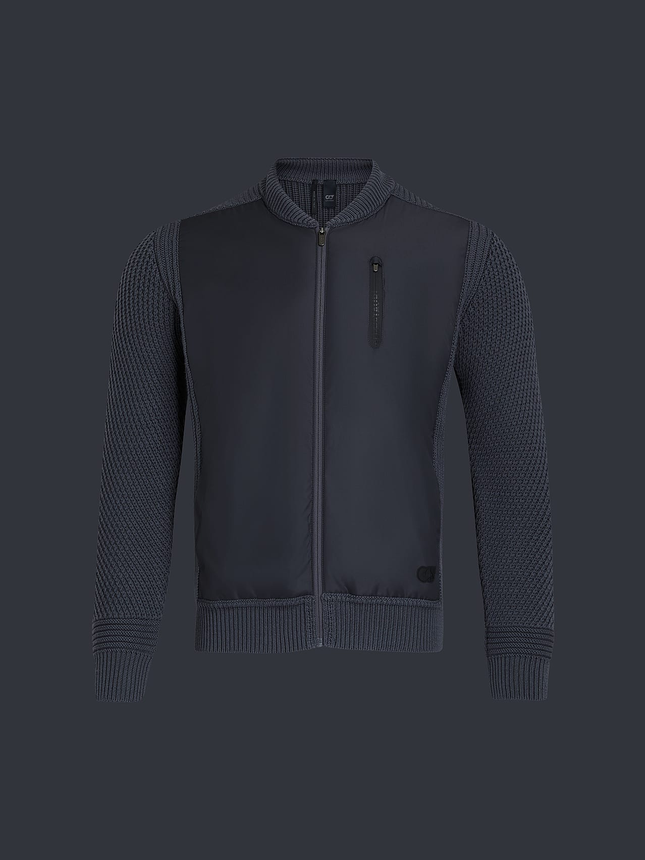 AlphaTauri | FAAMO V1.Y5.02 | Chunky Knit Merino-Wool Jacket in Grey for Men AlphaTauri | FAAMO V1.Y5.02 | Chunky Knit Merino-Wool Jacket in Grey for Men