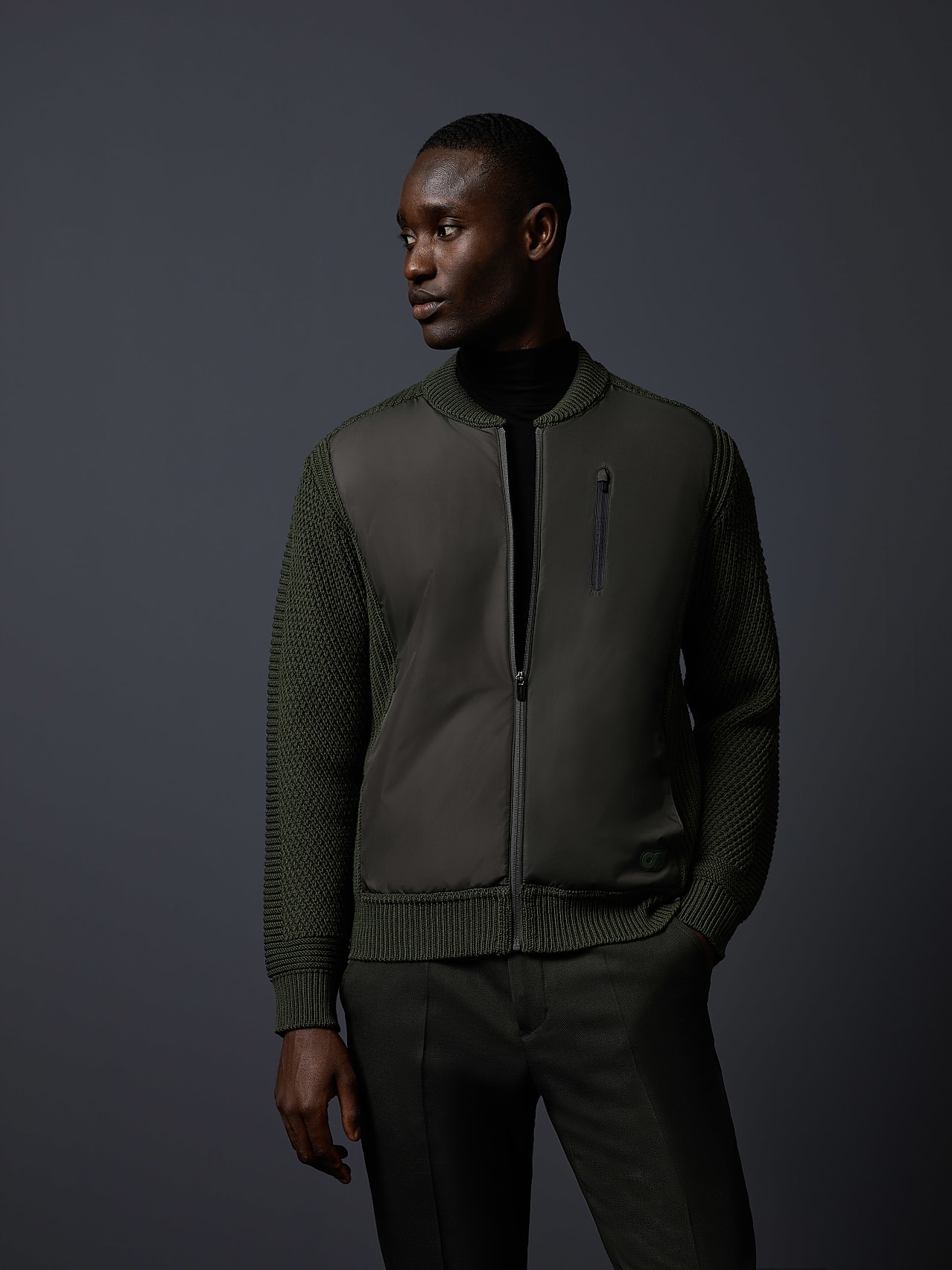 AlphaTauri | FAAMO V1.Y5.02 | Chaqueta de punto grueso en lana merino in Verde for Hombre AlphaTauri | FAAMO V1.Y5.02 | Chaqueta de punto grueso en lana merino in Verde for Hombre