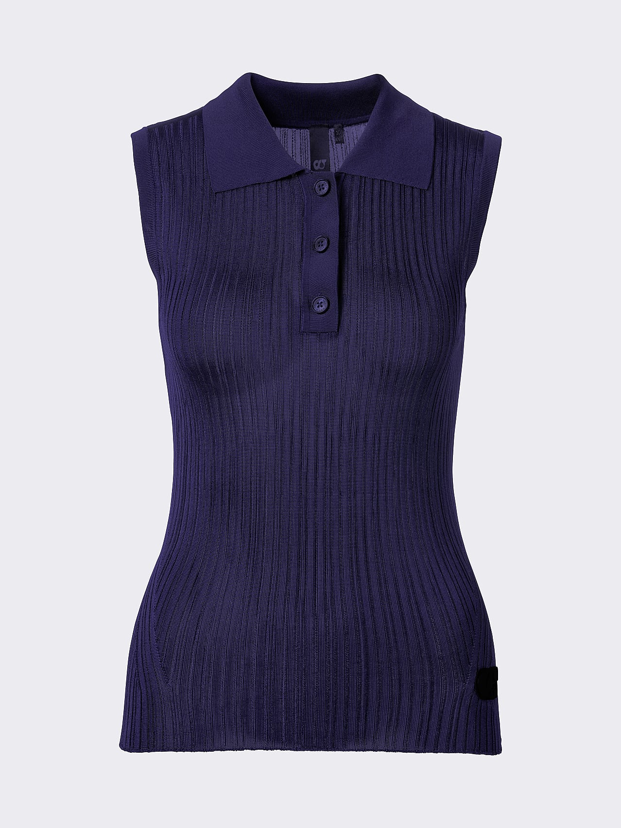 AlphaTauri | FEL V1.Y6.01 | Polo sans manches en maille 3D sans coutures in Bleu Marine for Femme AlphaTauri | FEL V1.Y6.01 | Polo sans manches en maille 3D sans coutures in Bleu Marine for Femme