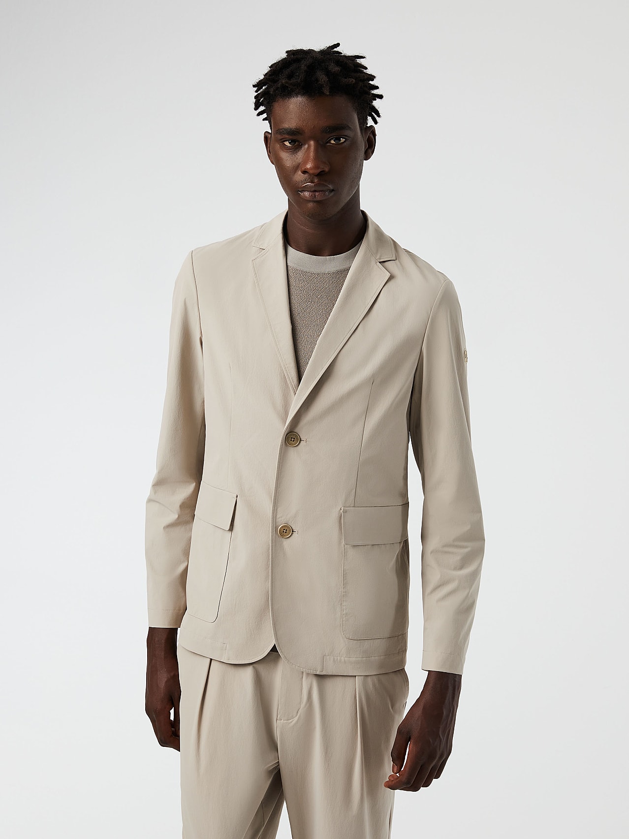 AlphaTauri | OBOSS V5.Y7.01 | Packable Water-Resistant Blazer in Sand for Men AlphaTauri | OBOSS V5.Y7.01 | Packable Water-Resistant Blazer in Sand for Men