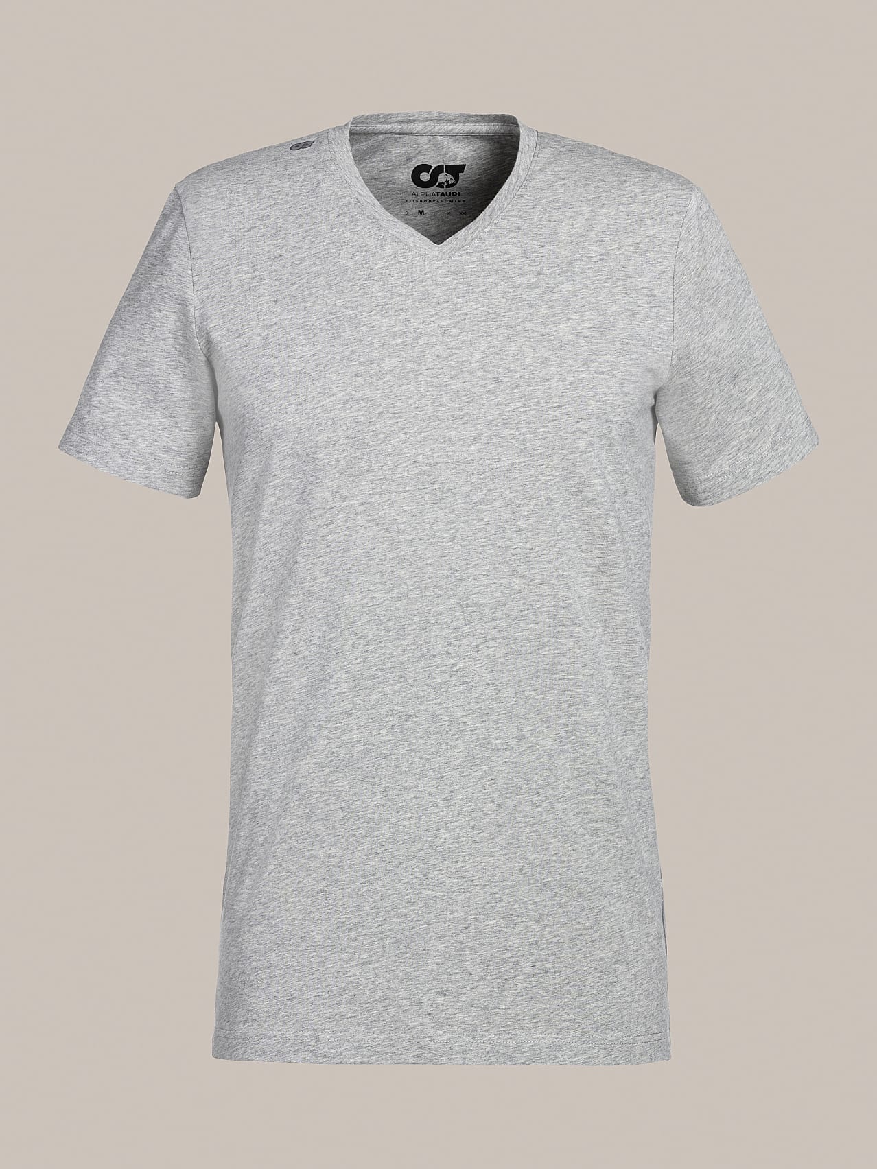 AlphaTauri | BUCK V2.Y4.01 | Classic Taurex® V-Neck T-Shirt in Grey / Melange for Men AlphaTauri | BUCK V2.Y4.01 | Classic Taurex® V-Neck T-Shirt in Grey / Melange for Men
