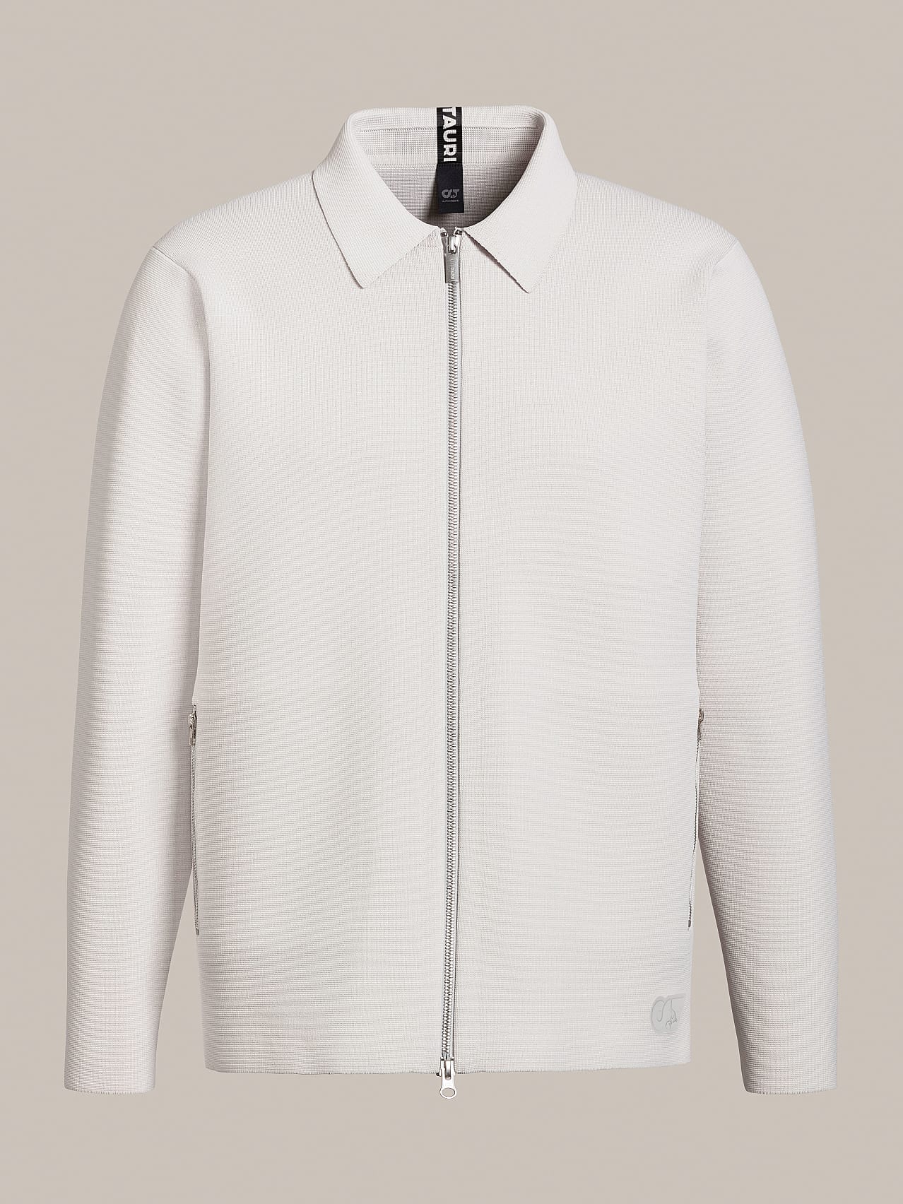 AlphaTauri | FEJAC V1.Y6.01 | Water-repellent Milano Rib Knit Jacket in Off White for Men AlphaTauri | FEJAC V1.Y6.01 | Water-repellent Milano Rib Knit Jacket in Off White for Men