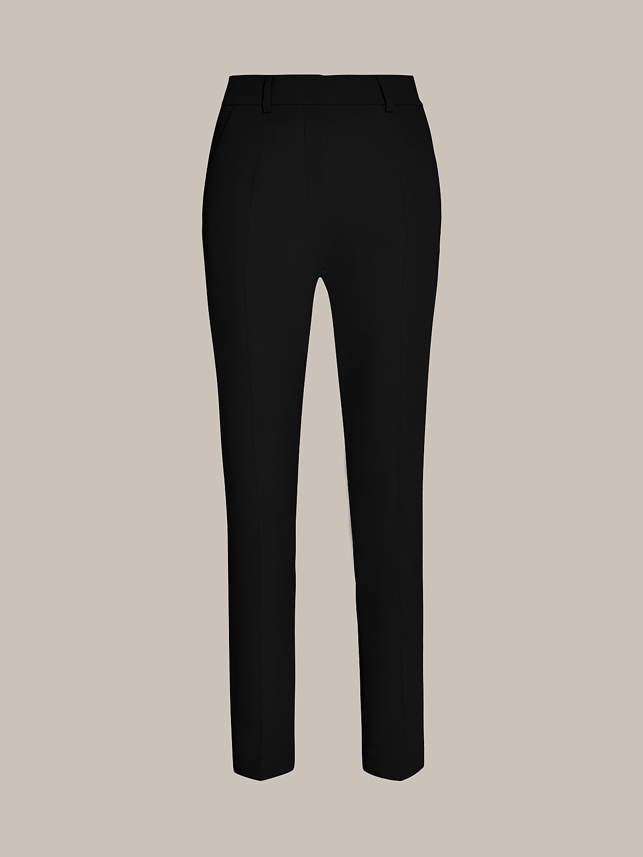 Ladies 4 Button High Waist Trousers - Black