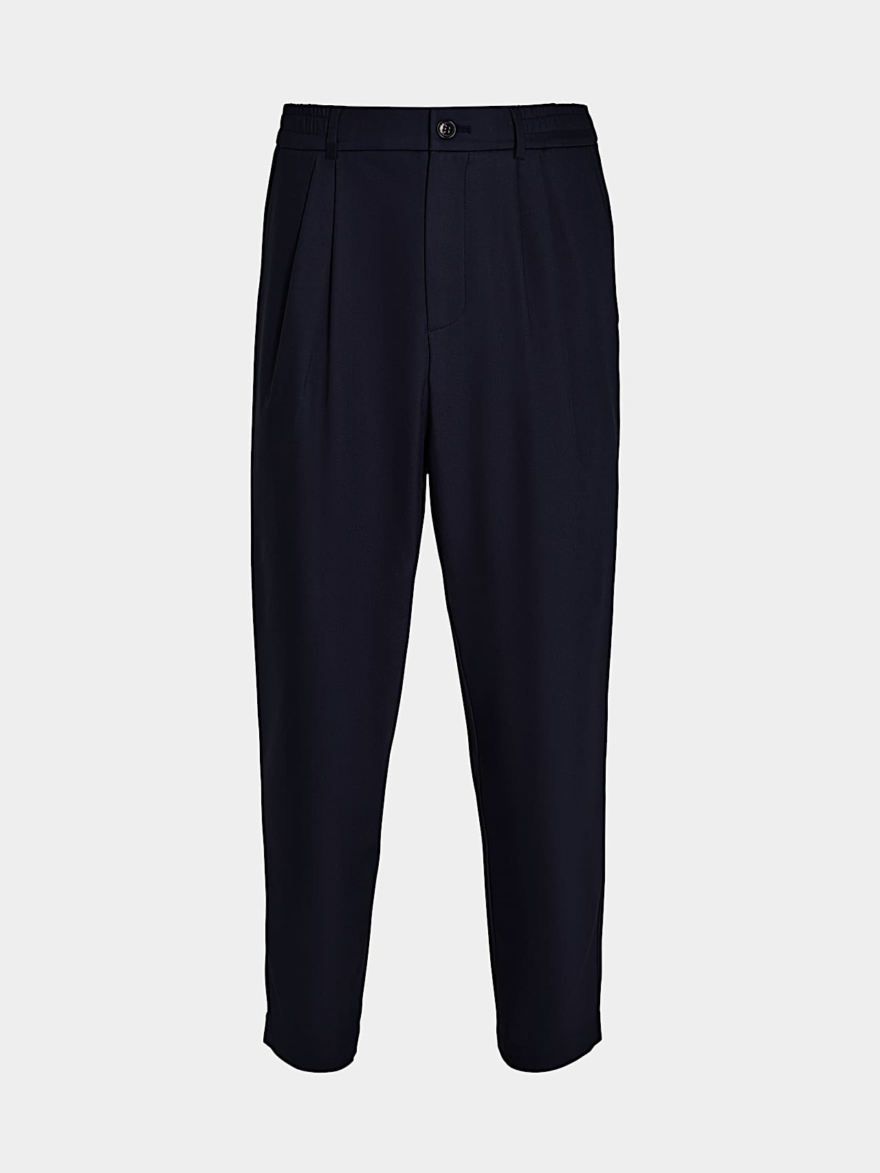 AlphaTauri | PAVO V1.Y7.02 | Tapered Wide Leg Cropped Trousers in Navy for Men