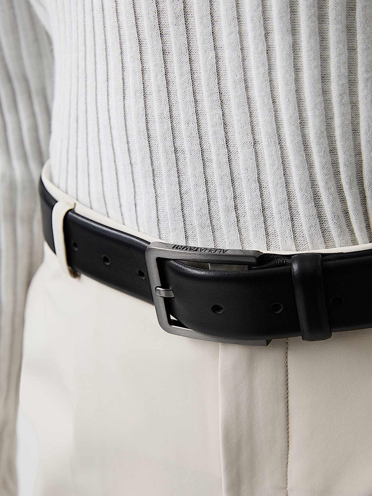 AlphaTauri | AGOS V3.Y8.02 | Leather Belt in Black for Unisex AlphaTauri | AGOS V3.Y8.02 | Leather Belt in Black for Unisex