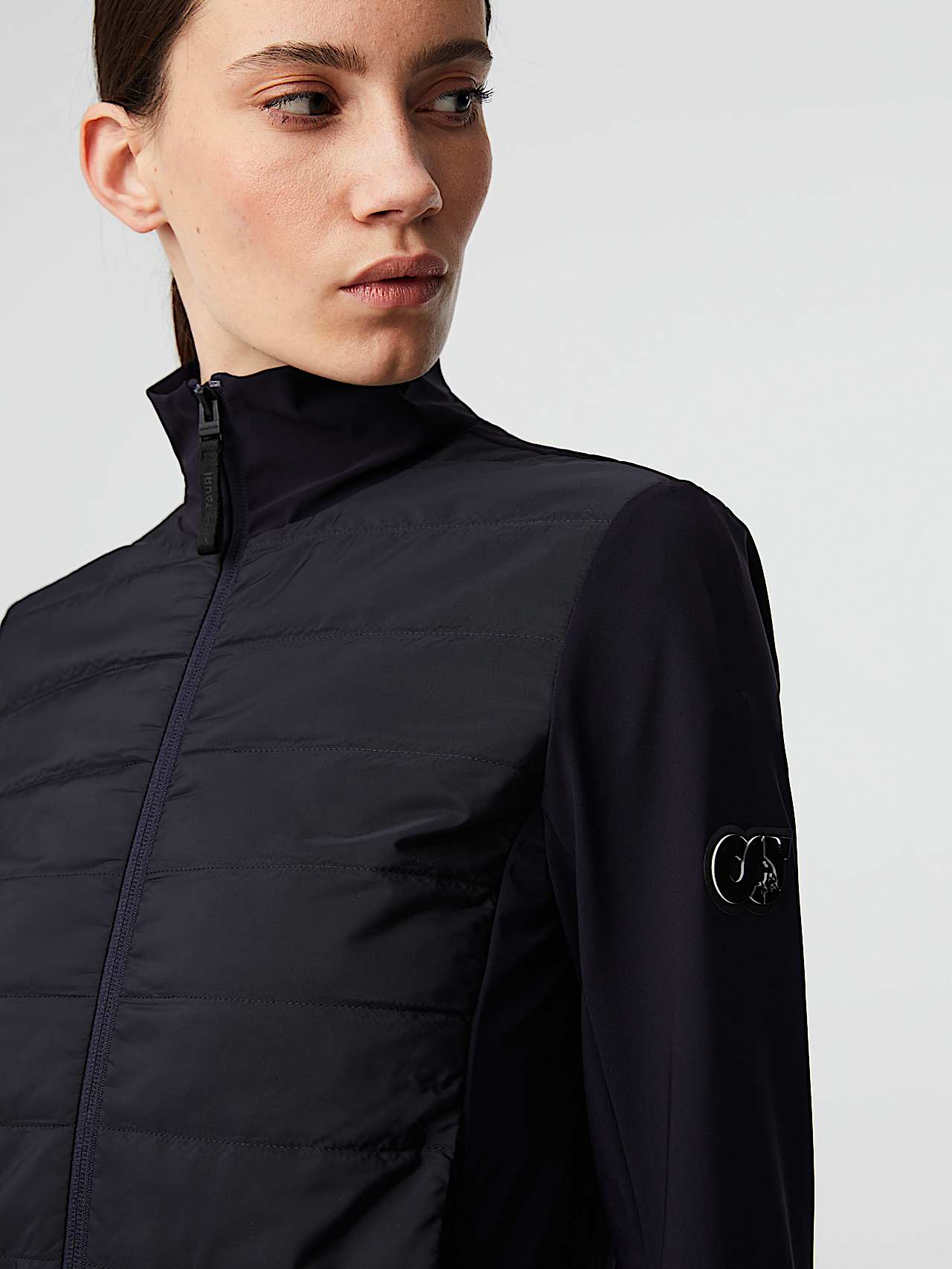 AlphaTauri | JEUTA V1.Y8.02 | Jacke aus Power Stretch Jersey mit wattierter Vorderseite in Navy für Damen