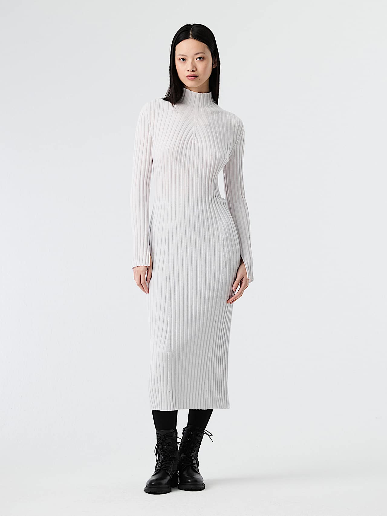 AlphaTauri | FOLAS V1.Y8.02 | Nahtloses 3D-Strickkleid in Cremeweiß für Damen