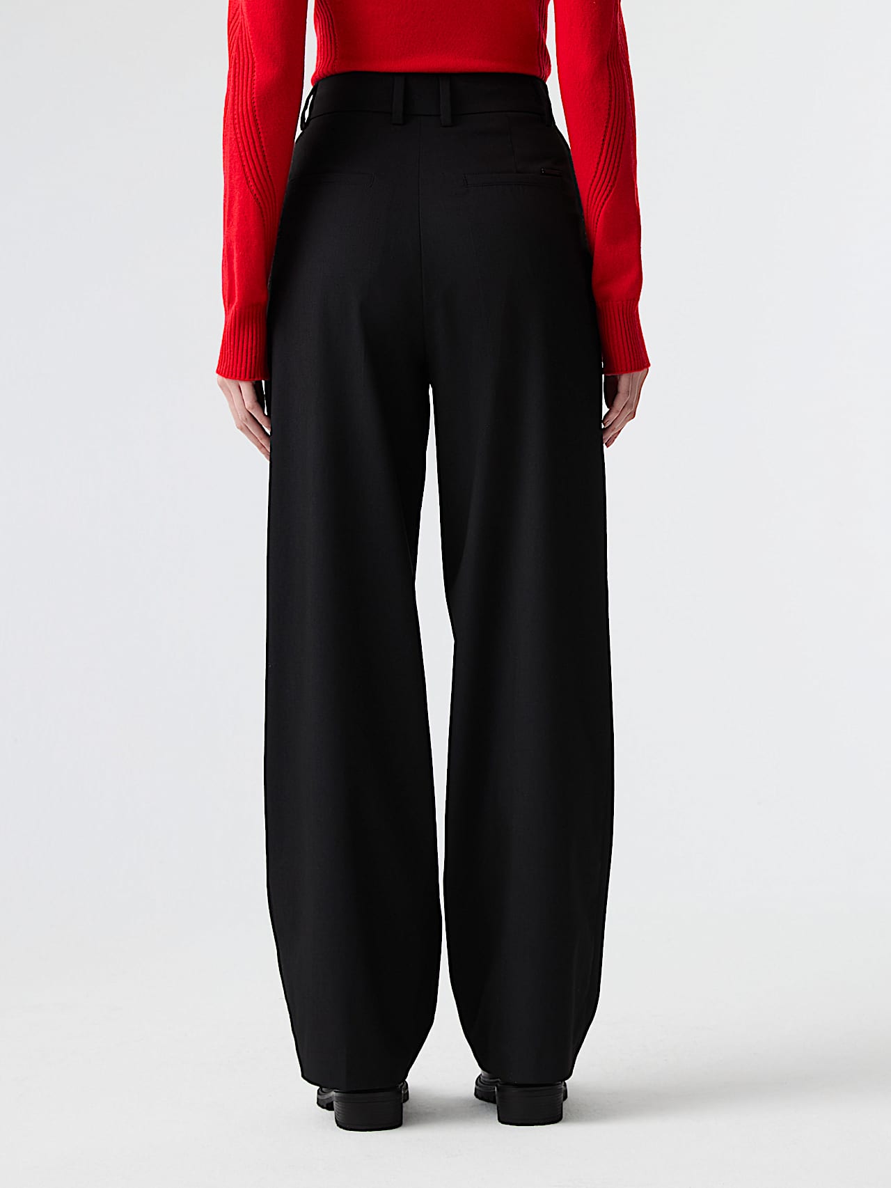 AlphaTauri | PECRA V1.Y8.01 | High-Waisted Wide-Leg Trousers in Black for Women