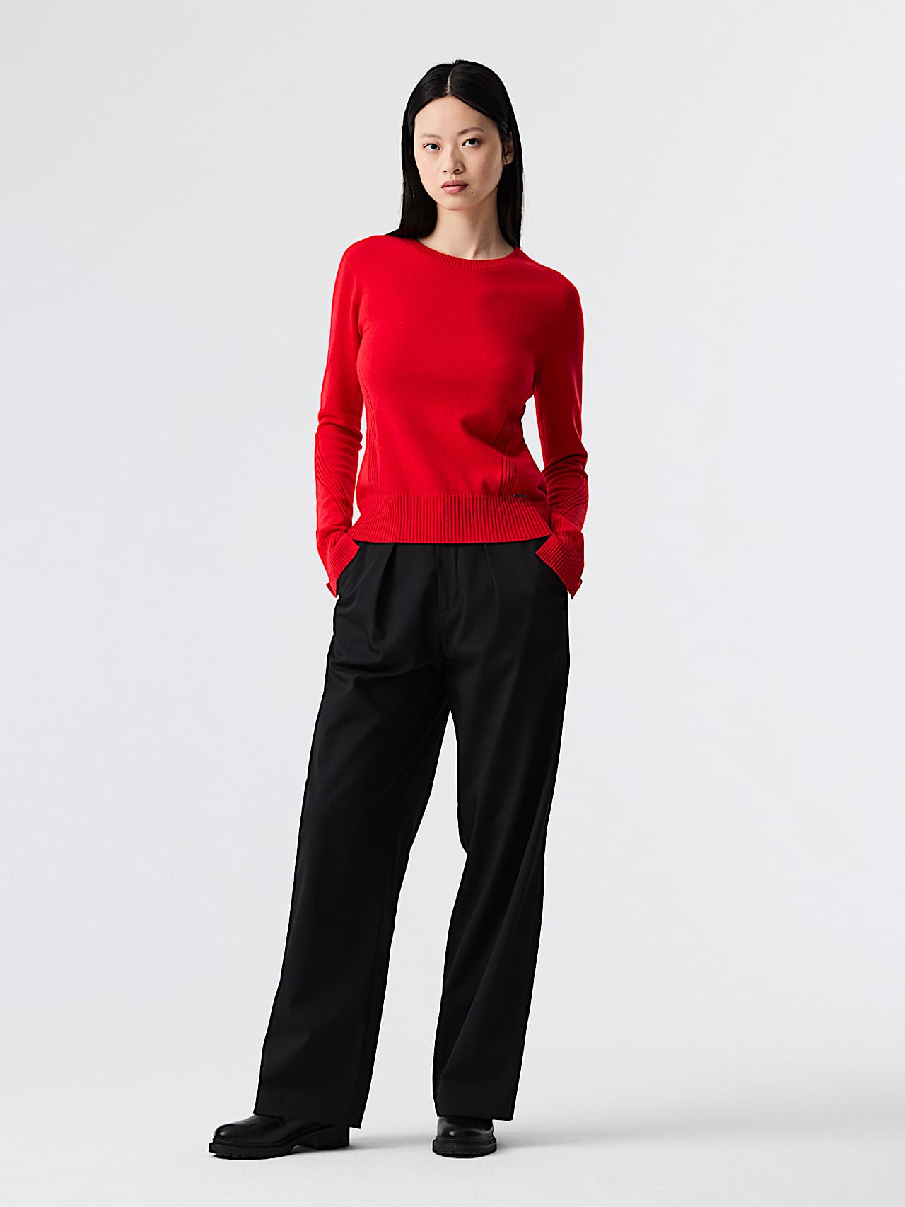 AlphaTauri | PECRA V1.Y8.01 | High-Waisted Wide-Leg Trousers in Black for Women