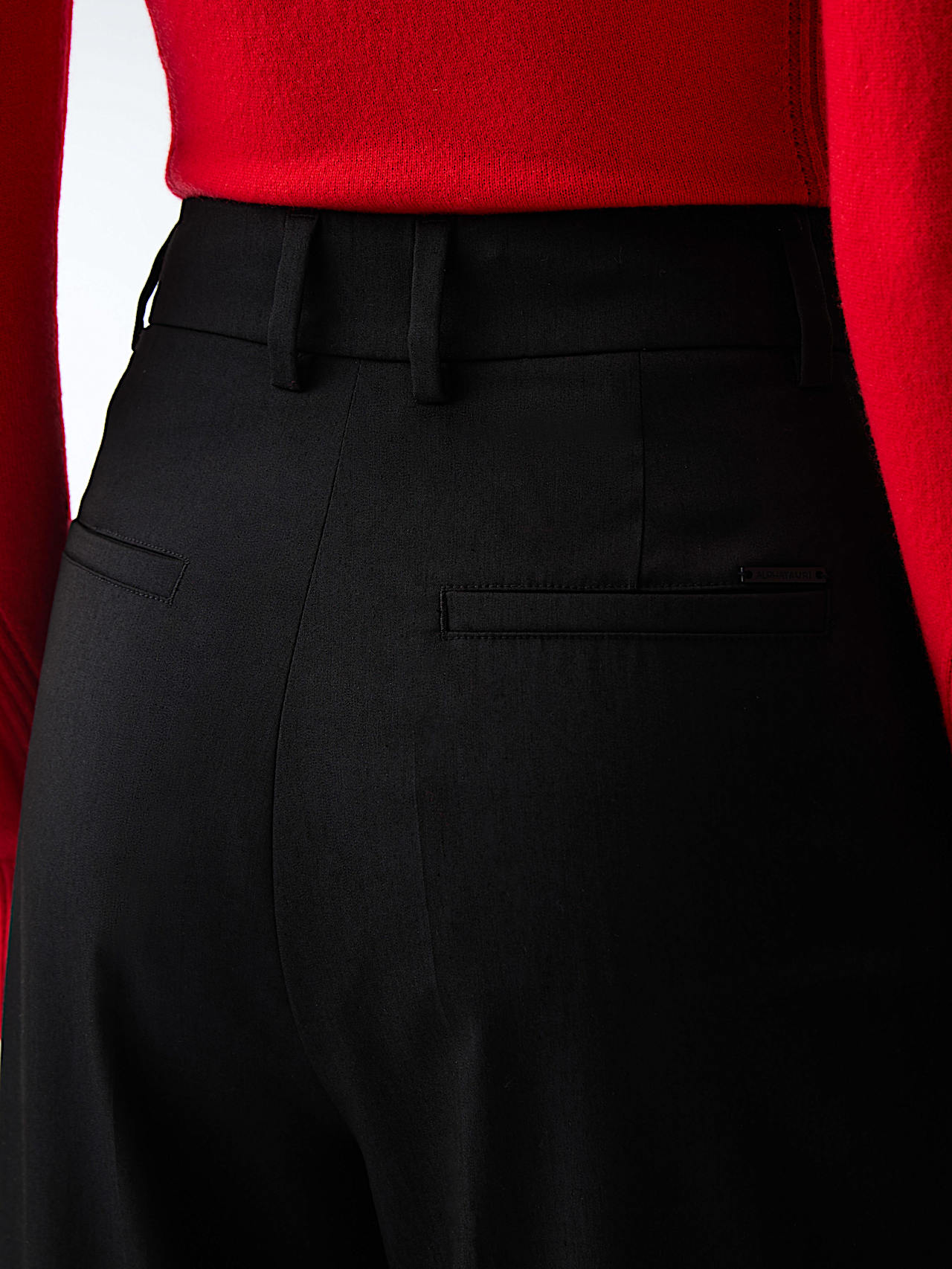 AlphaTauri | PECRA V1.Y8.01 | High-Waisted Wide-Leg Trousers in Black for Women