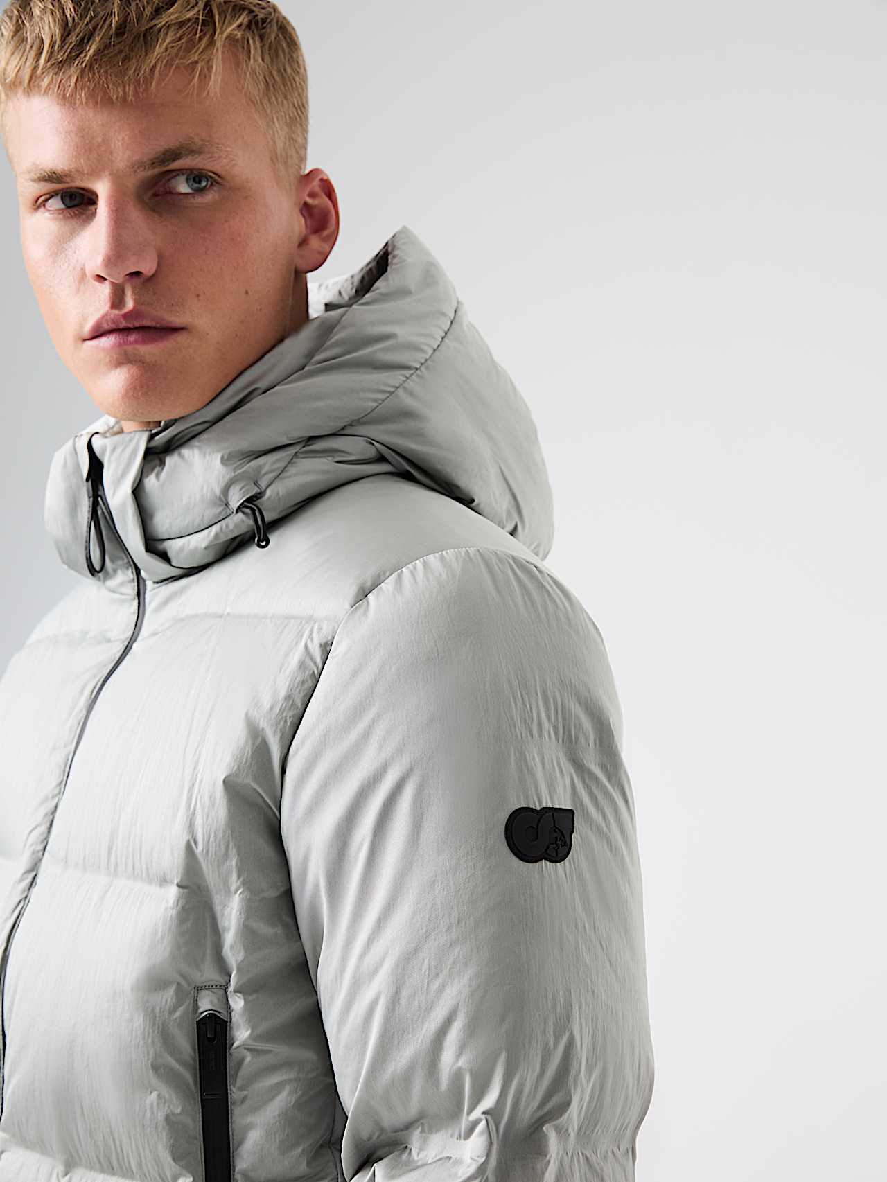 AlphaTauri | OTIS V1.Y9.02 | Padded Down Puffer Jacket in Silver for Men