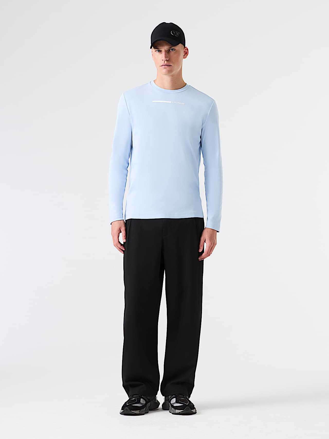 AlphaTauri | STAN V1.Y9.02 | Heavyweight Cotton Logo Longsleeve in Sky Blue for Men