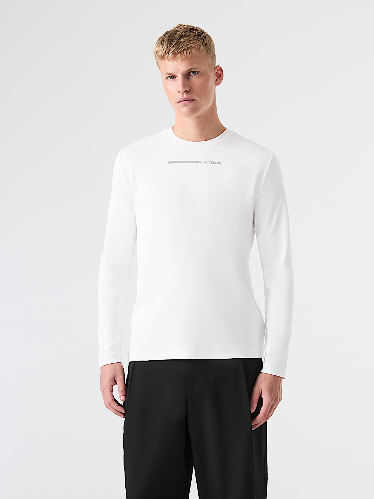 AlphaTauri | STAN V1.Y9.02 | Camiseta de manga larga de algodón grueso con logo in White for Hombre