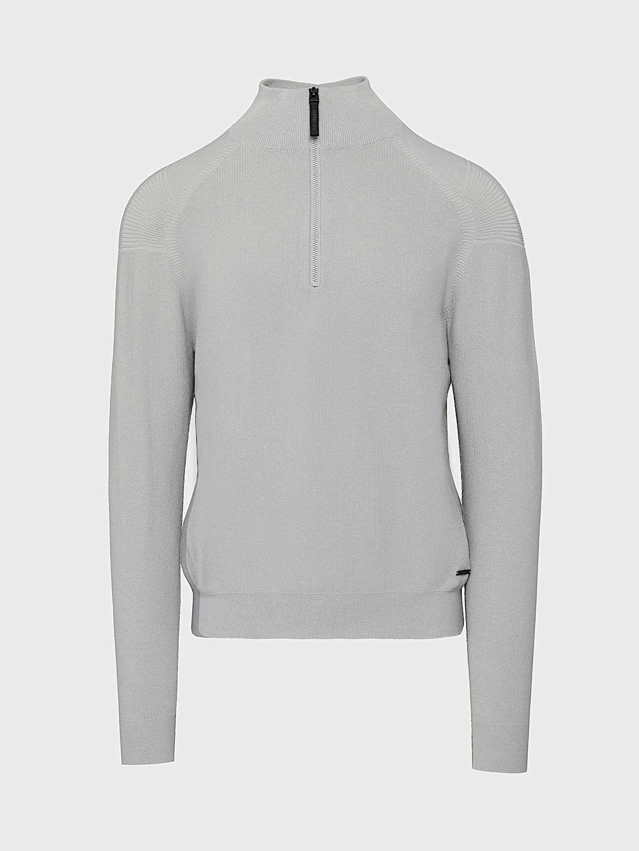 AlphaTauri | FROST V1.Y9.02 | Maglione in maglia 3D con mezza cerniera senza cuciture in Neutral Grey for Uomo