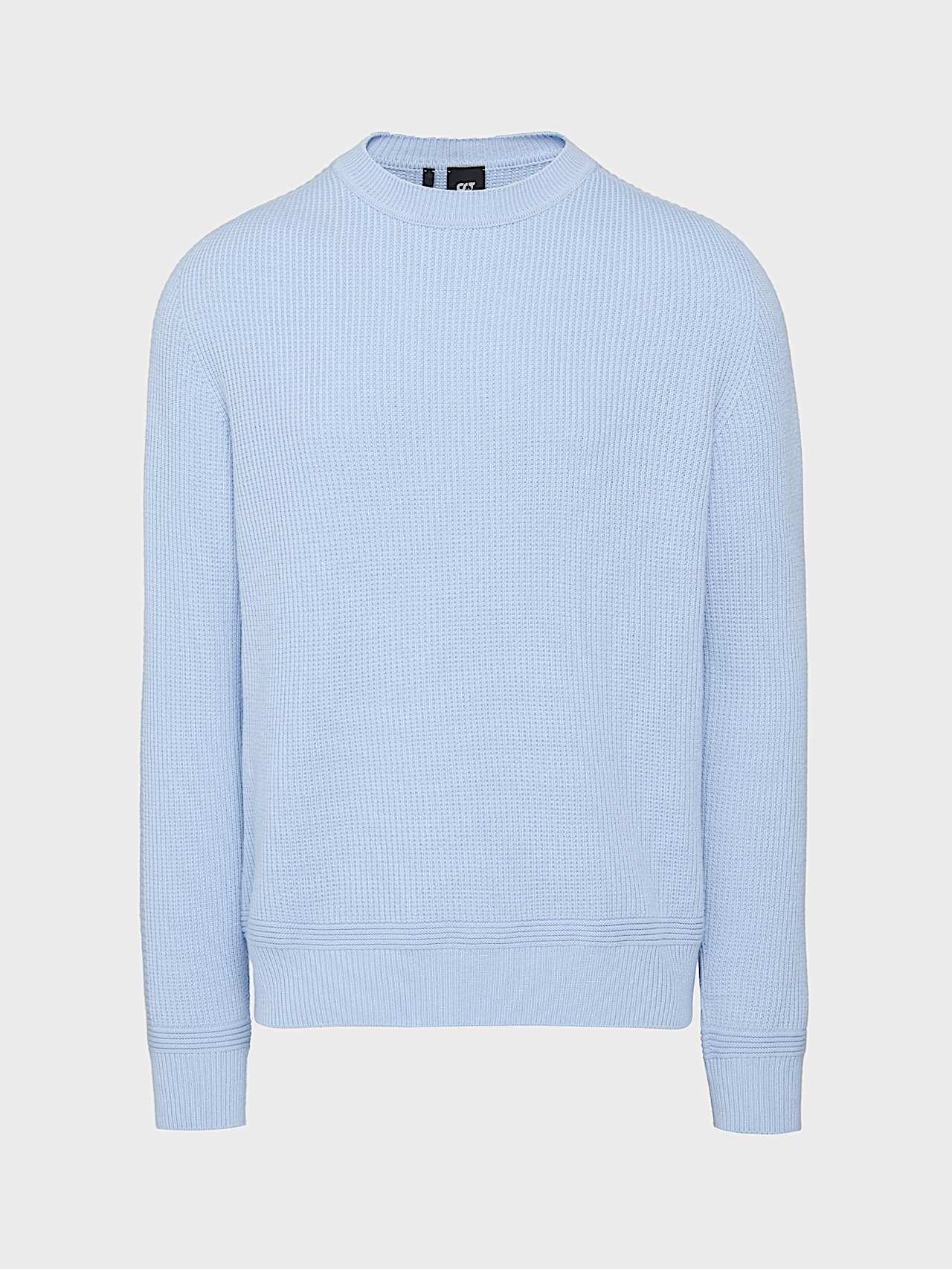 AlphaTauri | FOX V1.Y9.02 | Seamless Chunky 3D Knit Crewneck Sweater in Sky Blue for Men