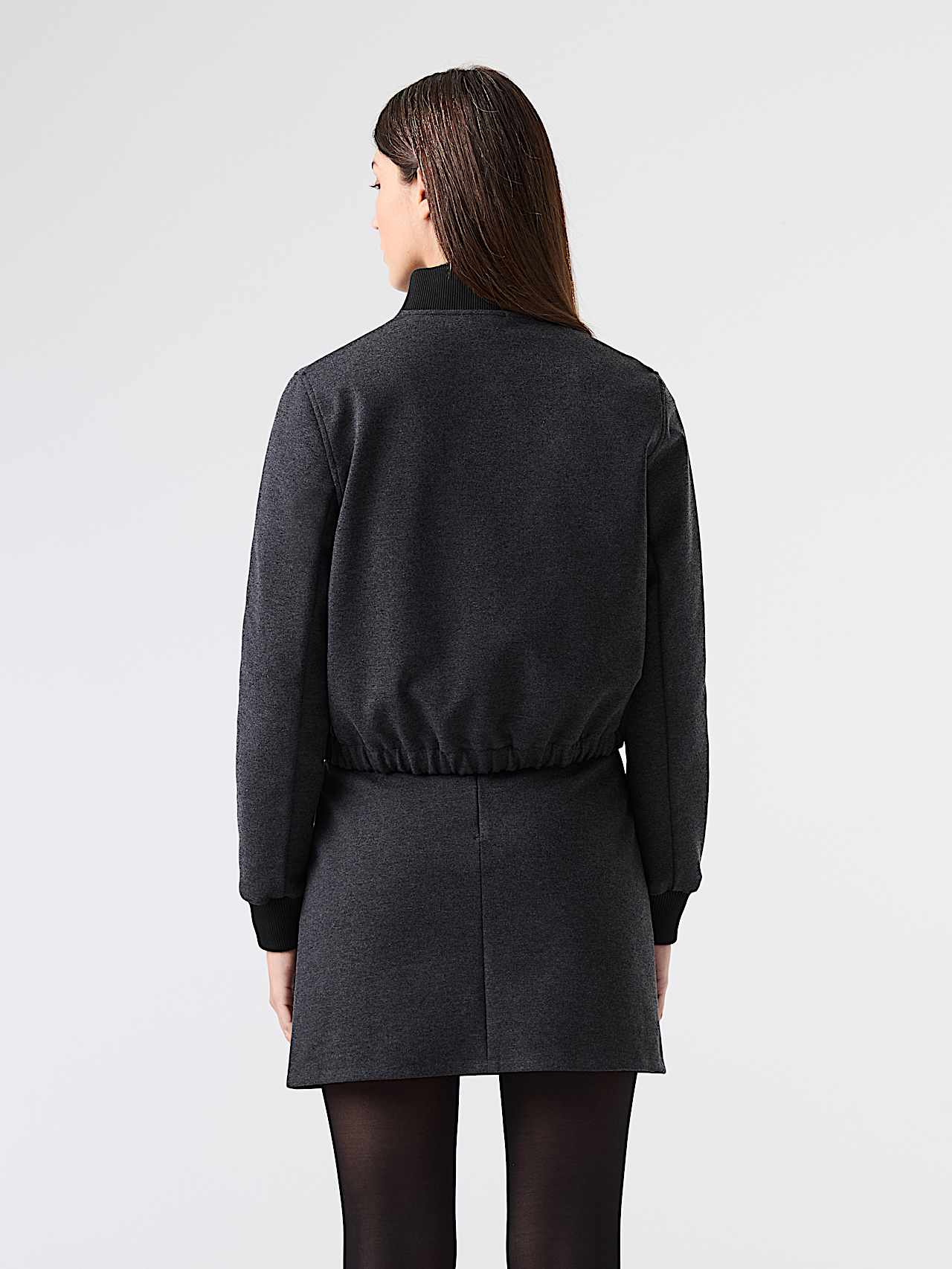 AlphaTauri | OAK V1.Y9.02 | Cotton-blend Bomber Jacket in Dark Grey Melange for Women