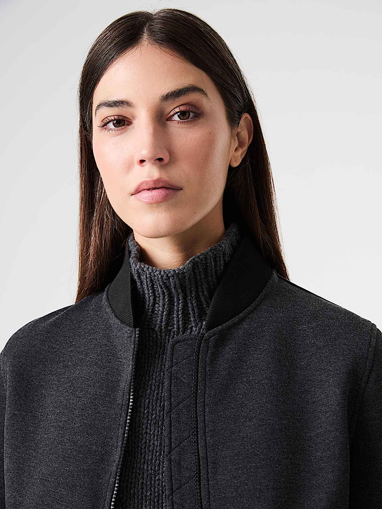 AlphaTauri | OAK V1.Y9.02 | Cotton-blend Bomber Jacket in Dark Grey Melange for Women