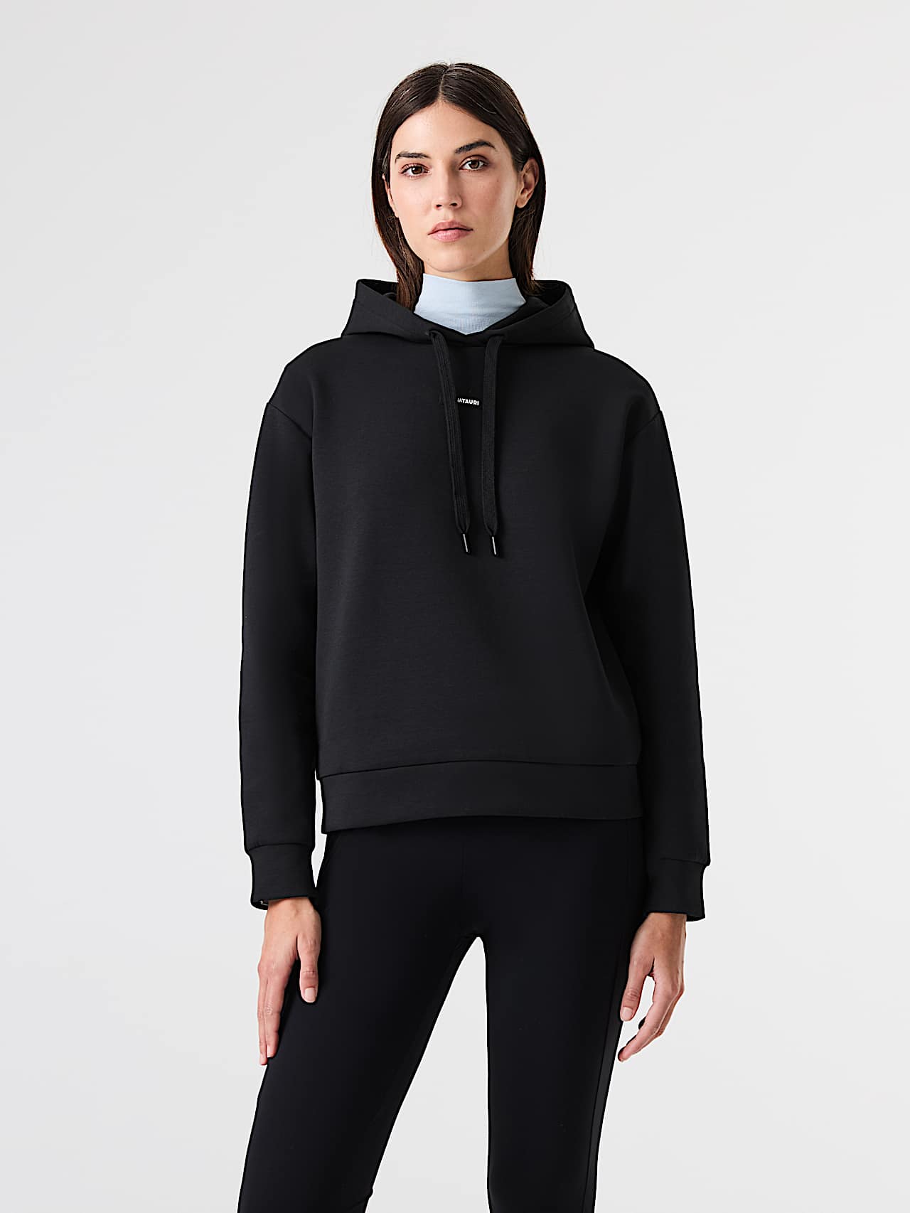 AlphaTauri | SURI V1.Y9.02 | Sudadera con capucha de corte holgado en interlock in Black for Mujer