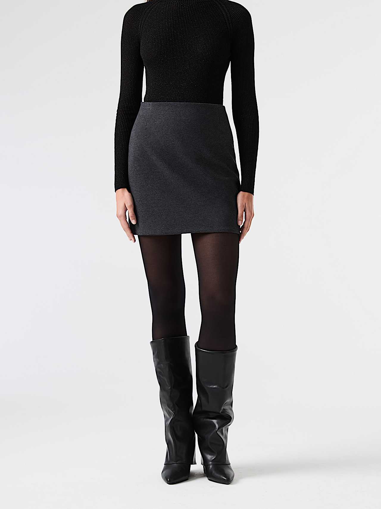 AlphaTauri | POE V1.Y9.02 | Cotton-blend Mini Skirt in Dark Grey Melange for Women