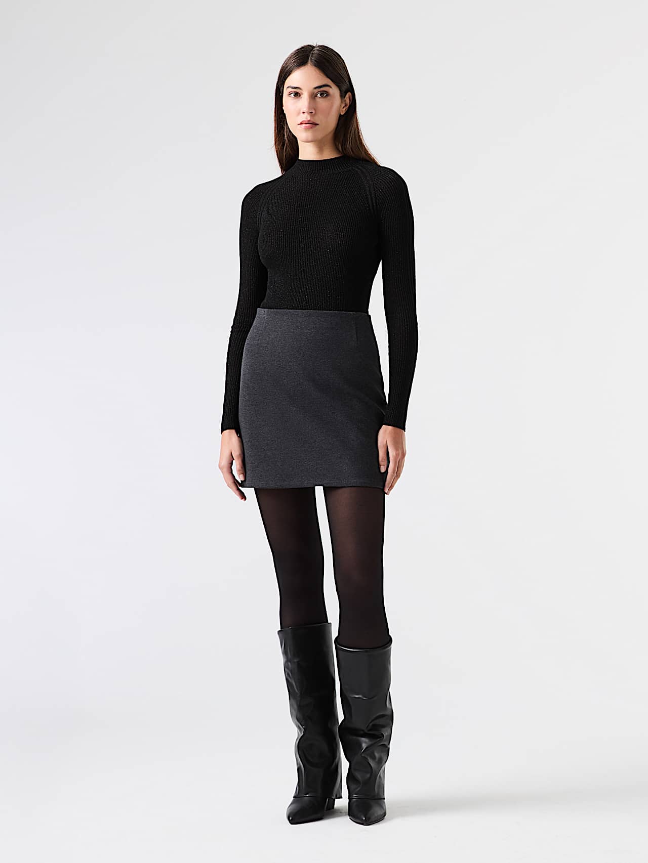 AlphaTauri | POE V1.Y9.02 | Minirock aus Baumwollmischung in Dark Grey Melange für Damen