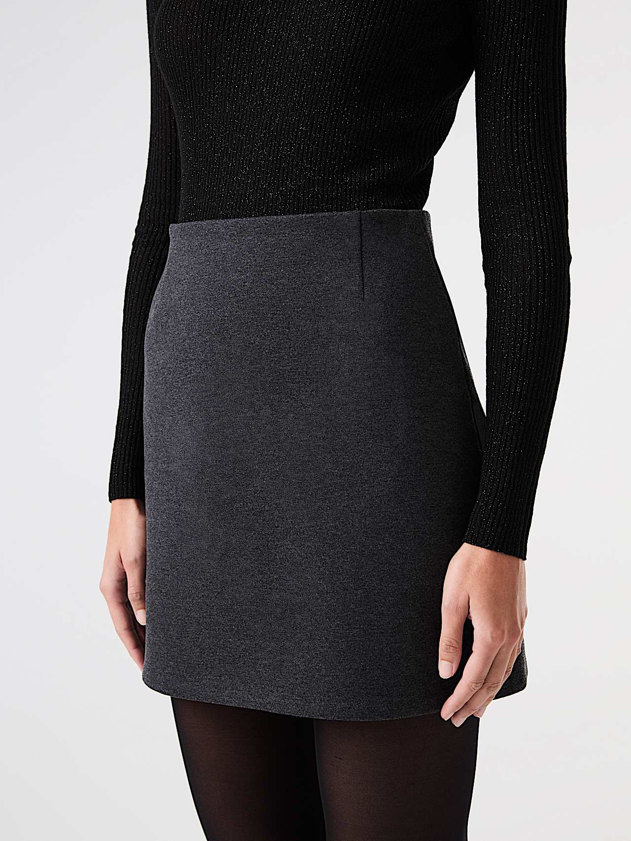 AlphaTauri | POE V1.Y9.02 | Cotton-blend Mini Skirt in Dark Grey Melange for Women