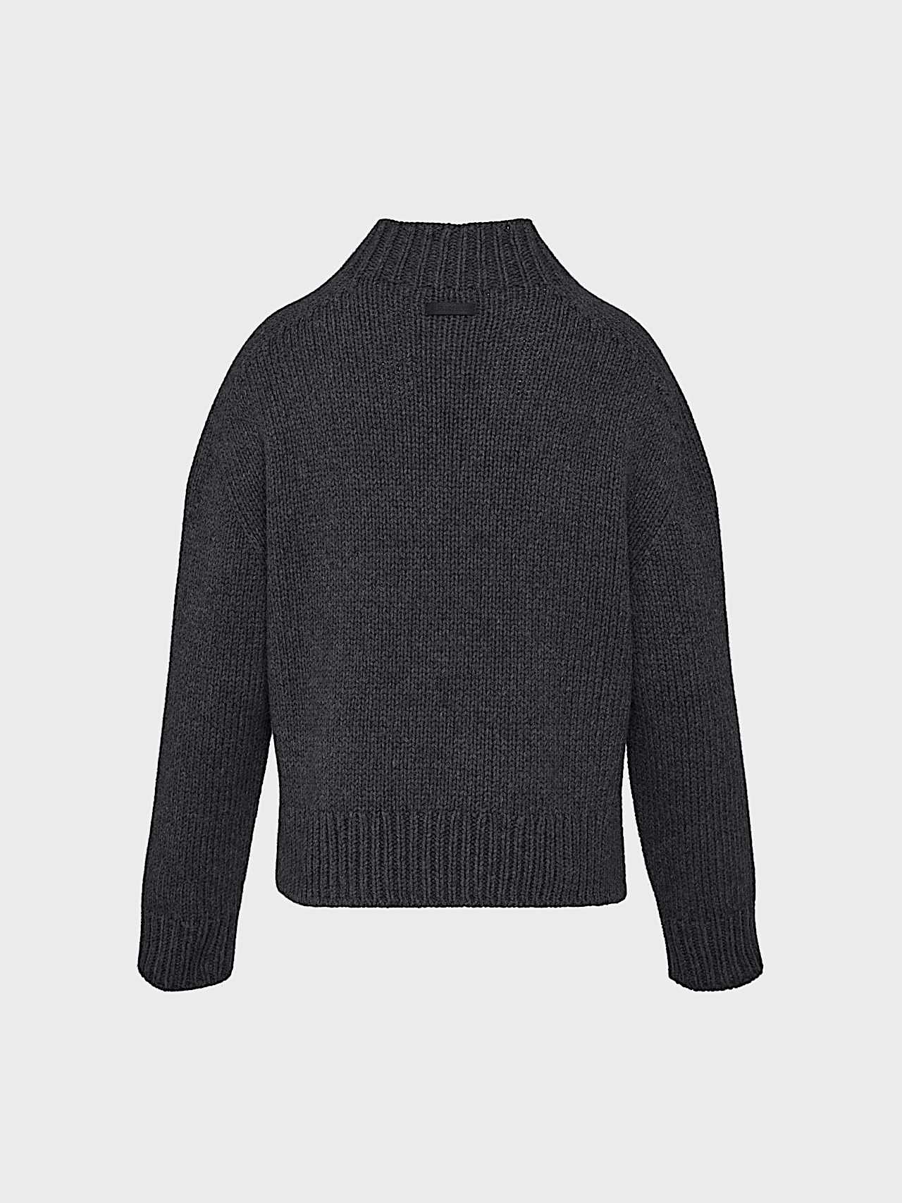 AlphaTauri | FAYE V1.Y9.02 | Chunky 3D Knit Cropped Sweater in Dark Grey Melange for Women
